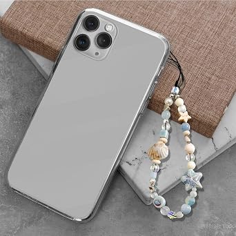 Phone Charm, Pearl Seashell Starfish Phone Bracelet Strap, Y2K Camera Wrist Strap, Cute Beaded Charm for Key Ring Backpack Camera Wallet