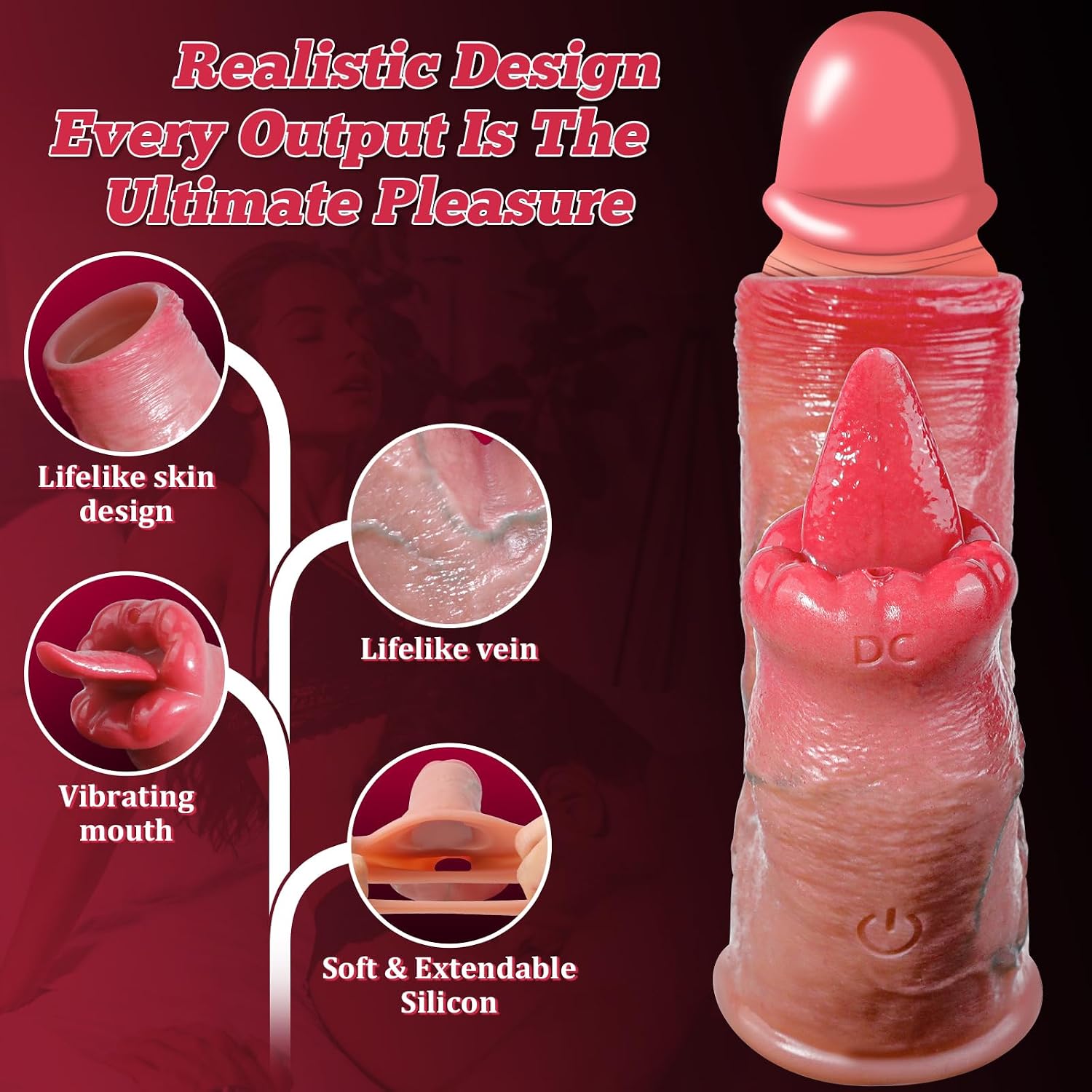 Penis Sleeve Vibrator Cock Ring - Penis Extender Cock Sleeve Delay Ejaculation with Clitoral Stimulator, Remote Control Penis Enlarger Elastic Penis Ring with 10 Vibrating Mode, Male Sex Toys for Men