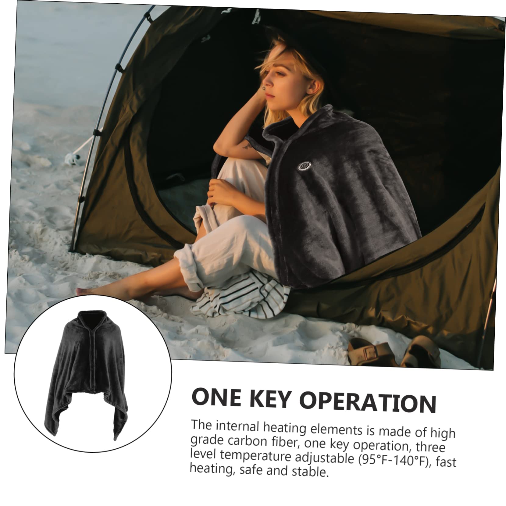 1pezzi Coperta Elettrica Riscaldante Fleece Plaid Termico Portatile Per Casa e Viaggio Con Controllo Della Temperatura e Protezione Da Surriscaldamento