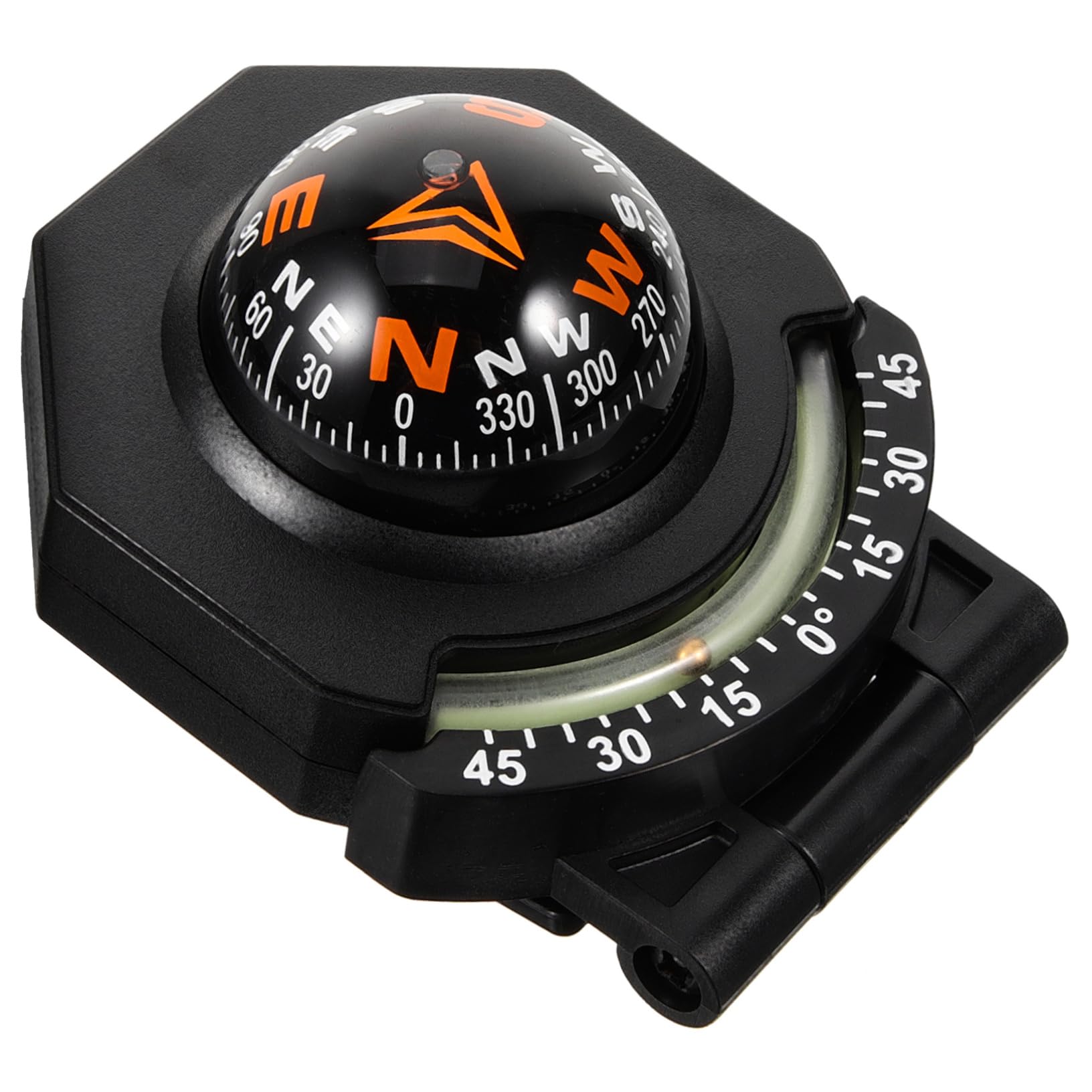 Toyvian Portable Car Compass Ball Dashboard Navigation Ornament for Cars Boats Durable Material Essential Outdoor Travel Tool Luminous Design for Direction
