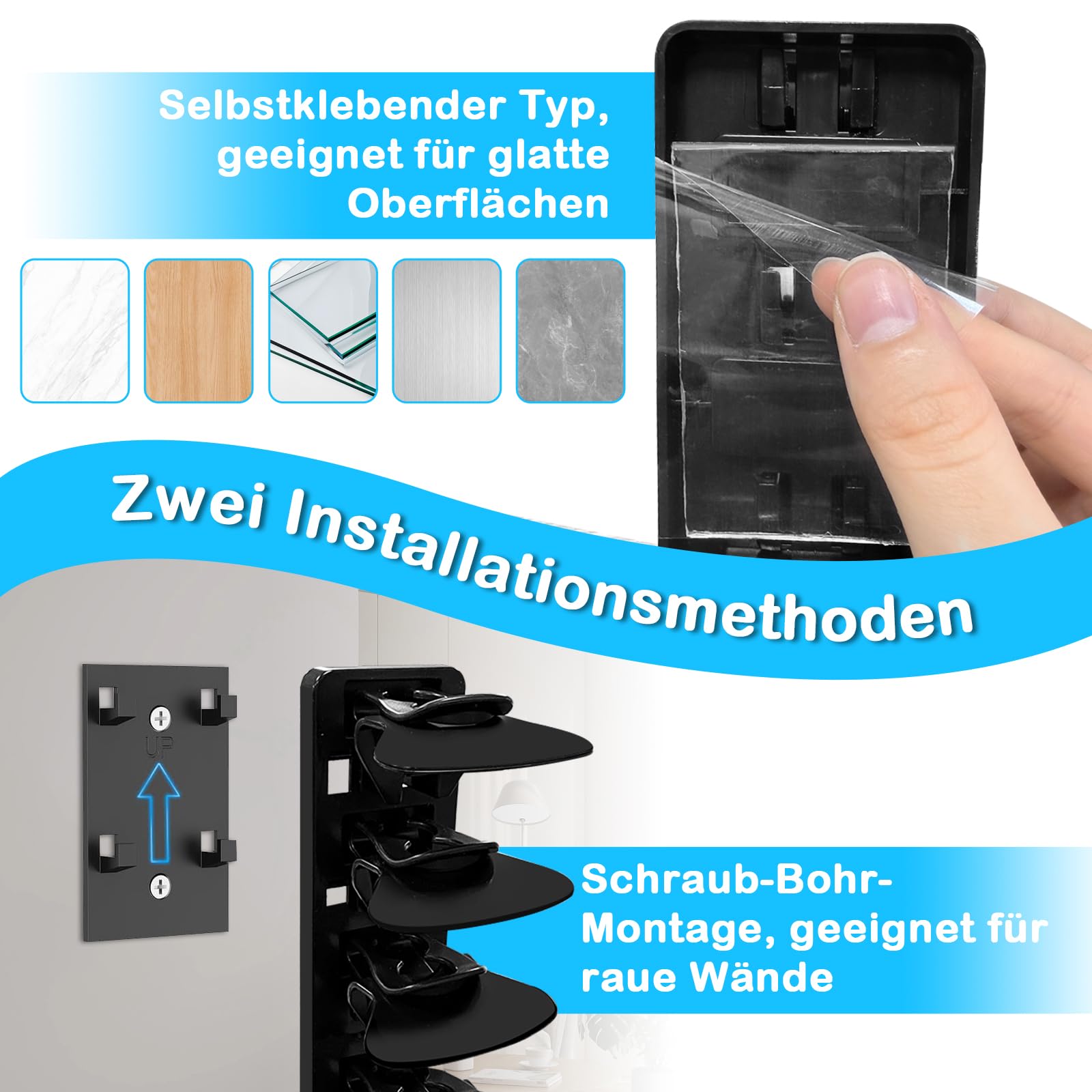 2 Stück Cap Halter für Baseballkappen,Cap Halterung Wand Hält bis zu 40 Hüte, Hutständer Kappen Aufbewahrung und Display für Tür Schrank Schlafzimmer