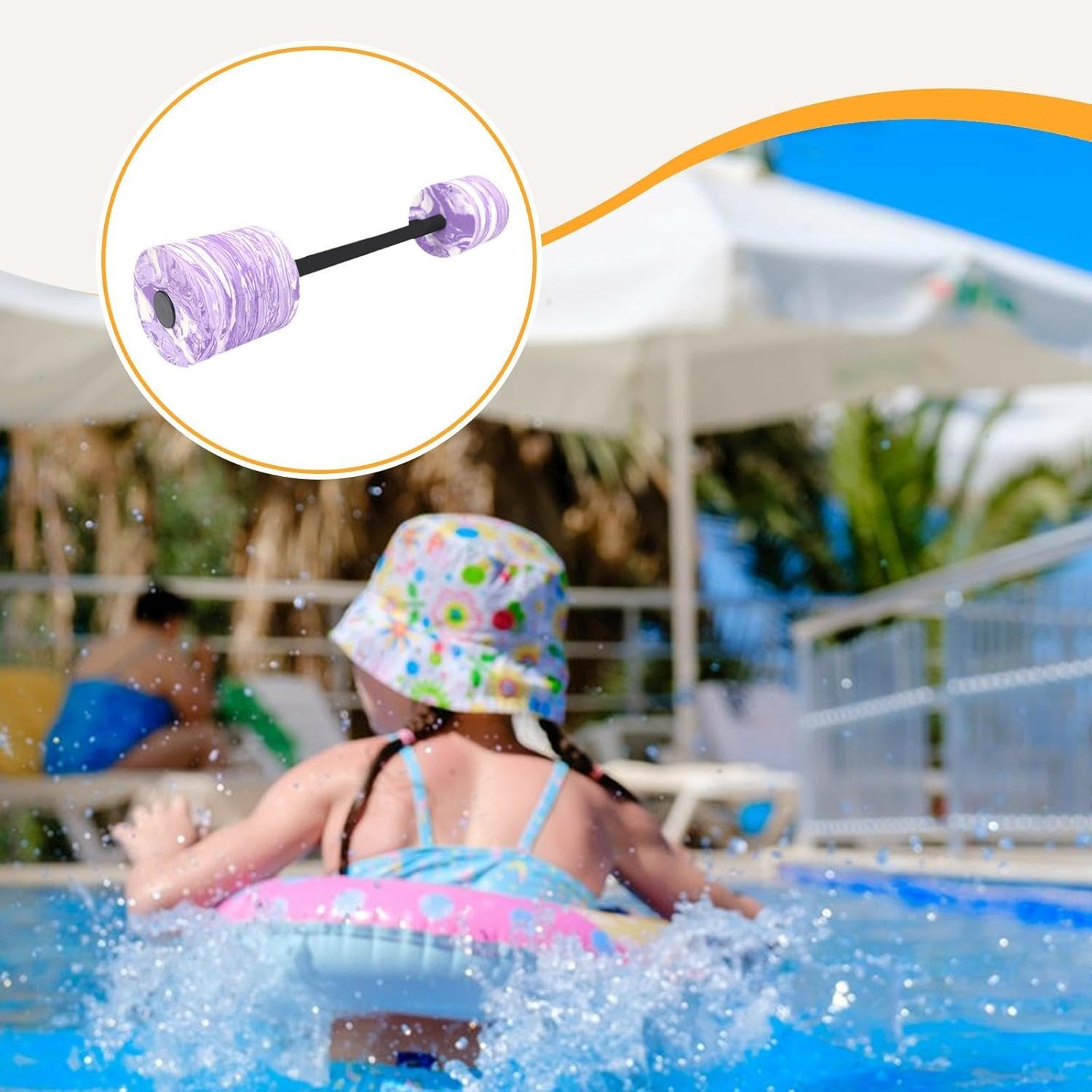 Yiju Aquatic Dumbbell Fitness Equipment Water Workout Swim Training Detachable Foam Pool Weights, Swimming Barbell