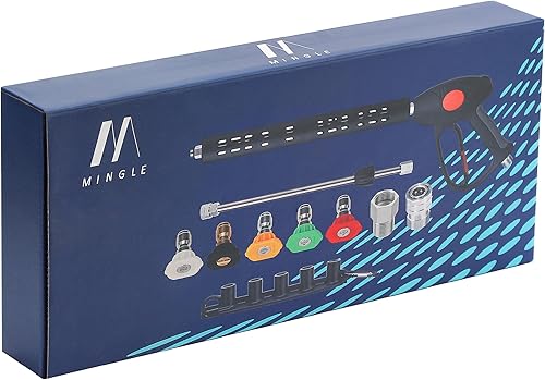 Miniatura 7 de M MINGLE Pistola de lavado a presión de repuesto con varita de extensión, accesorio M22 de 0.591 in o M22 de 0.551 in, 5 puntas de boquilla, 40