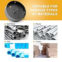 Vista 296 de Sierra perforadora de 4 1/8 pulgadas (4.134 in) para madera y plástico, broca de núcleo de cortador de agujeros bimetálico HSS para paneles de yeso