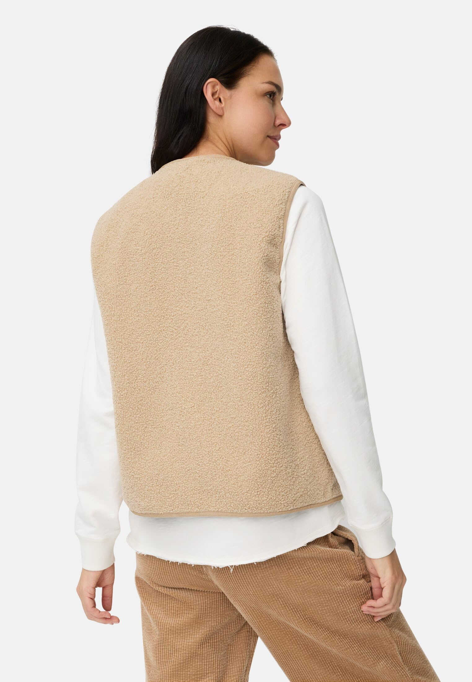 camel active Damen Fleece-Weste mit Knopfverschluss