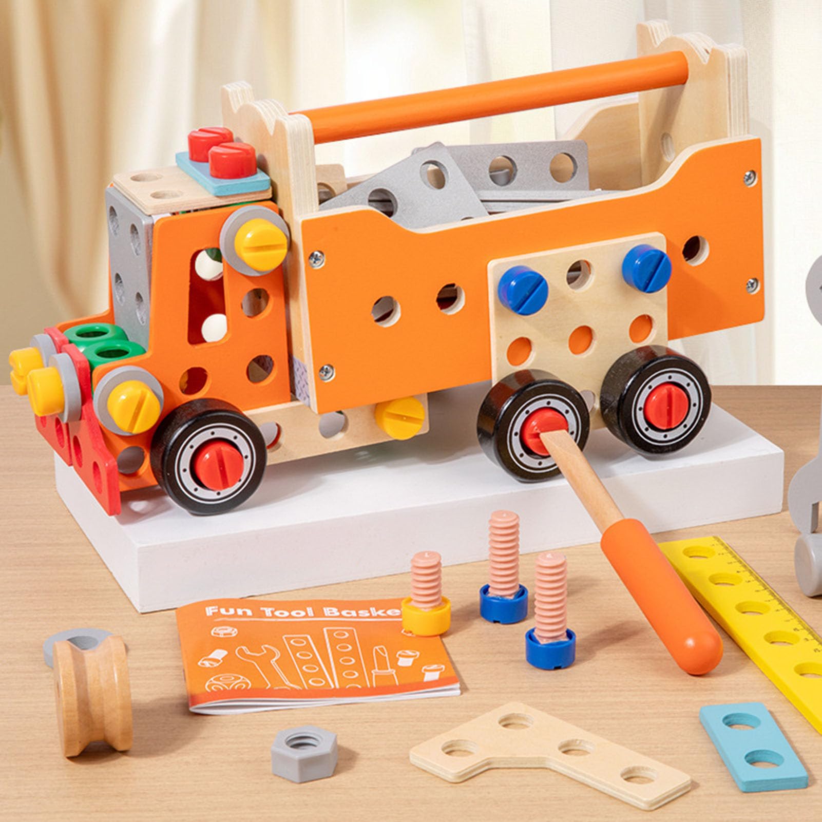 Juego de Herramientas de Camión de Madera, Aprendizaje Educativo Stem