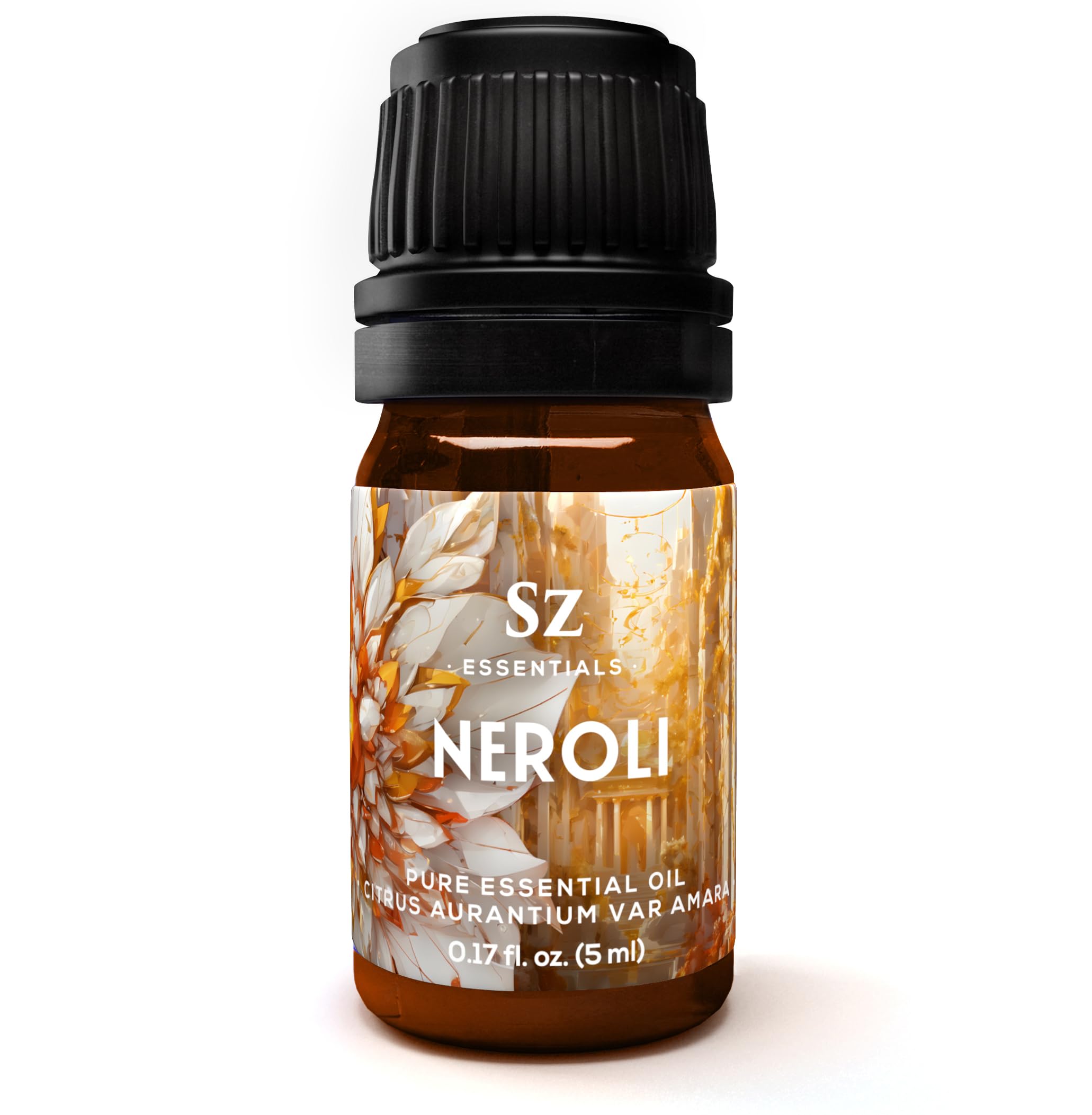 Neroli Essential Oil 100% Pure, Undiluted Oil - Extracted from The Bitter Orange Tree Blossoms - Rich & Floral Scent, with Citrusy Overtones - Therapeutic Grade & Vegan - 0.17oz (5ml)