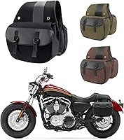 Vista 1 de Nomad USA - Alforjas de lona para motocicleta, ajuste universal fácil y rápido, colocación por encima (Negro)