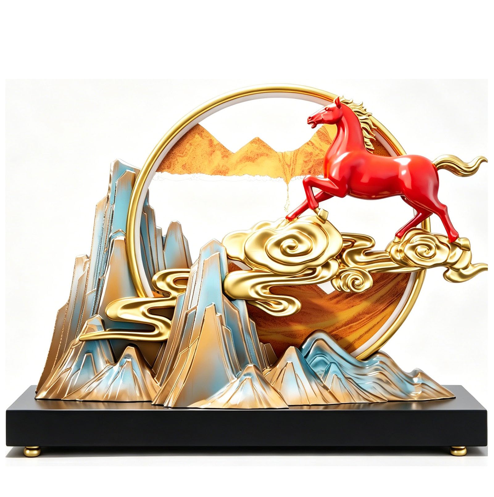 Horse Statue, Small Figurine Chinese New Year, Feng Shui Office Desk Decor