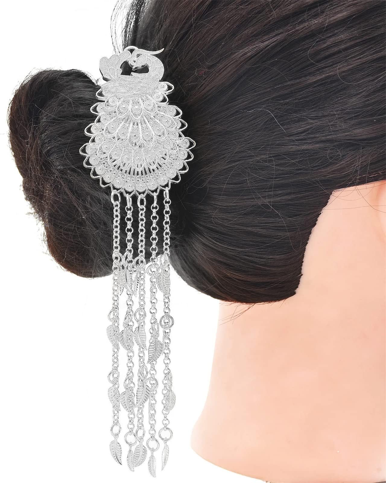 Thai Traditional Gold Hair Stick Peacork Hair Fork Chinese Hair Sticks For Hair Chopsticks Thai Hair Pin