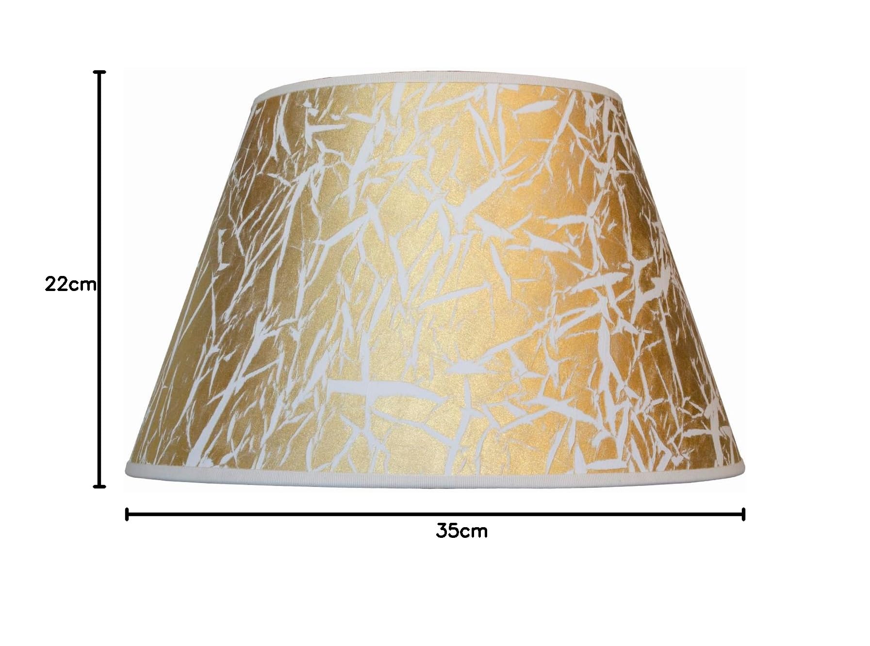 LUCECLASS | cappello paralume paraluce PERSIA ORO di ricambio per lampada tondo nuovo in tessuto bianco panna e oro in stoffa fatto a mano Made in Italy cucito a mano (DIAMETRO 35 CM ATTACCO E27)