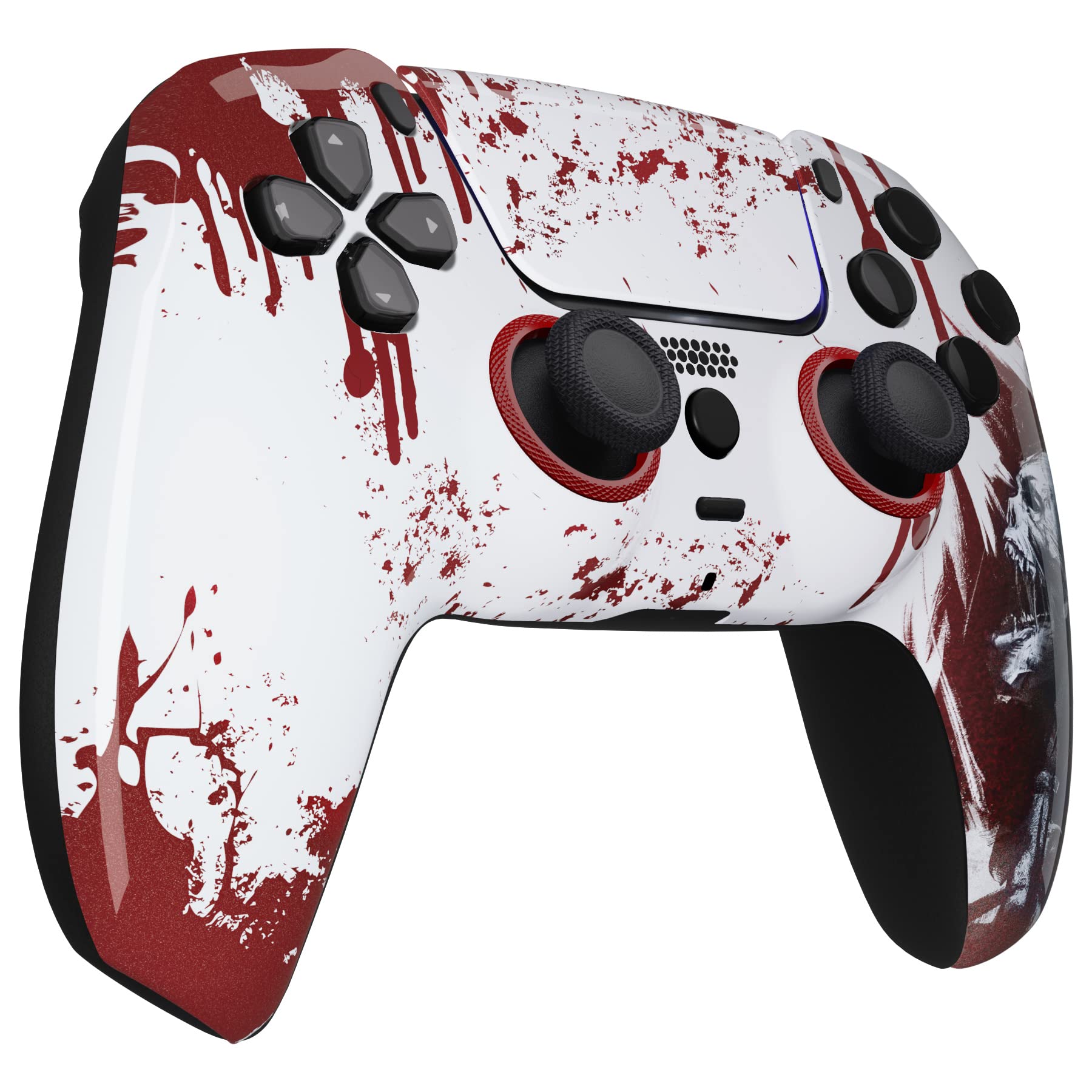 eXtremeRate Luna Cover Ricambio per ps5 Controller,Custodia Copertura Frontale Scocca Shell Ridisegnato&Touchpad&Anelli Compatibile con ps5 Joystick BDM 010/020/030/040/050-Zombie