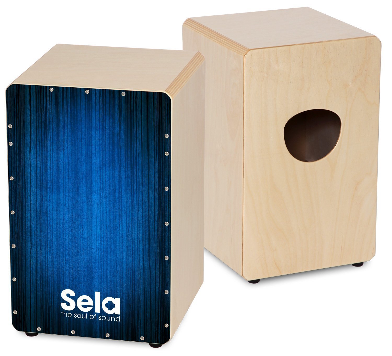 Sela SE 148 NL Varios Blue Cajon Set avec sac à dos, cajon pad et livre de cajon en néerlandais + CD + DVD
