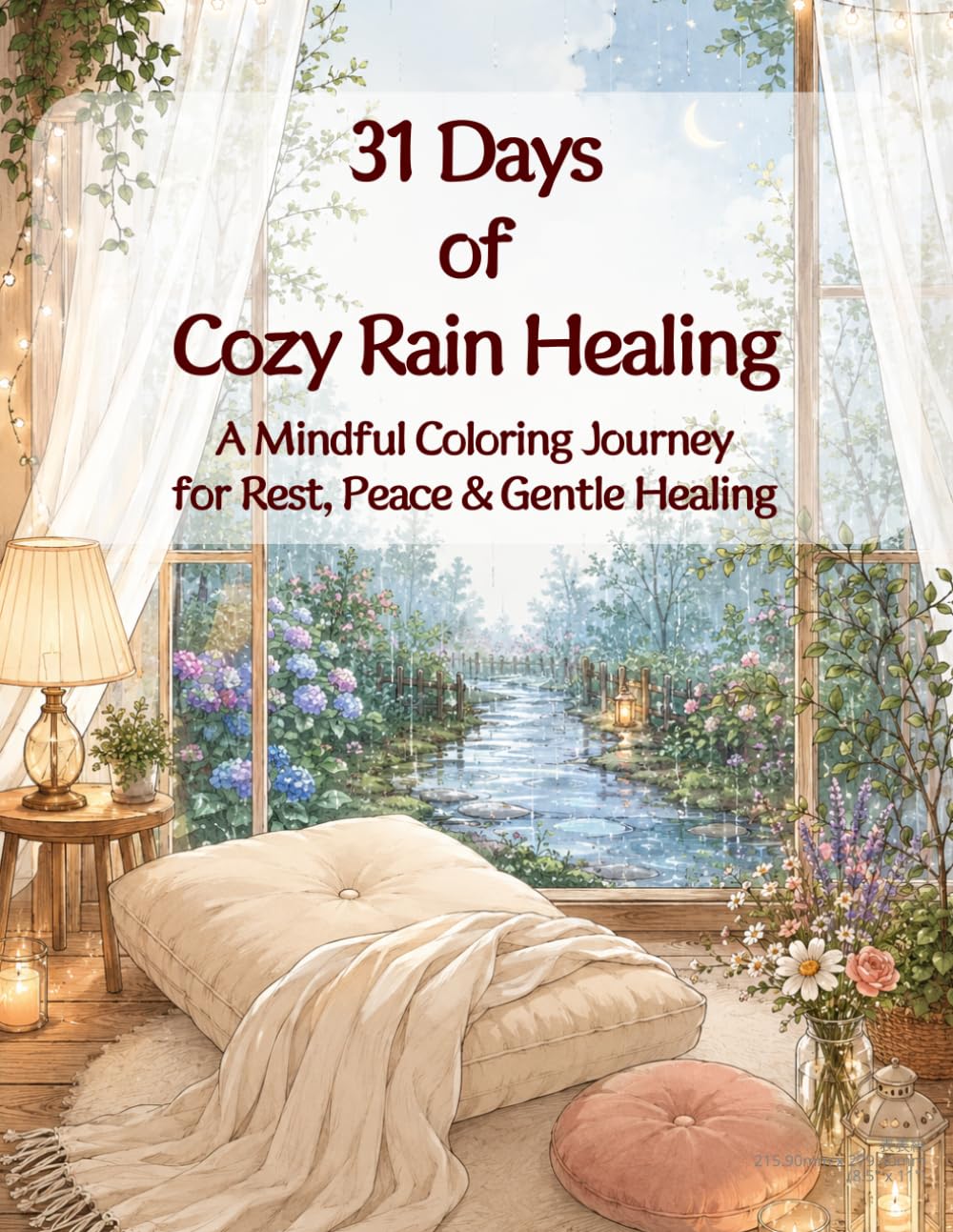 31 Days of Cozy Rain Healing: A Mindful Coloring Journey for Rest, Peace & Gentle Healing