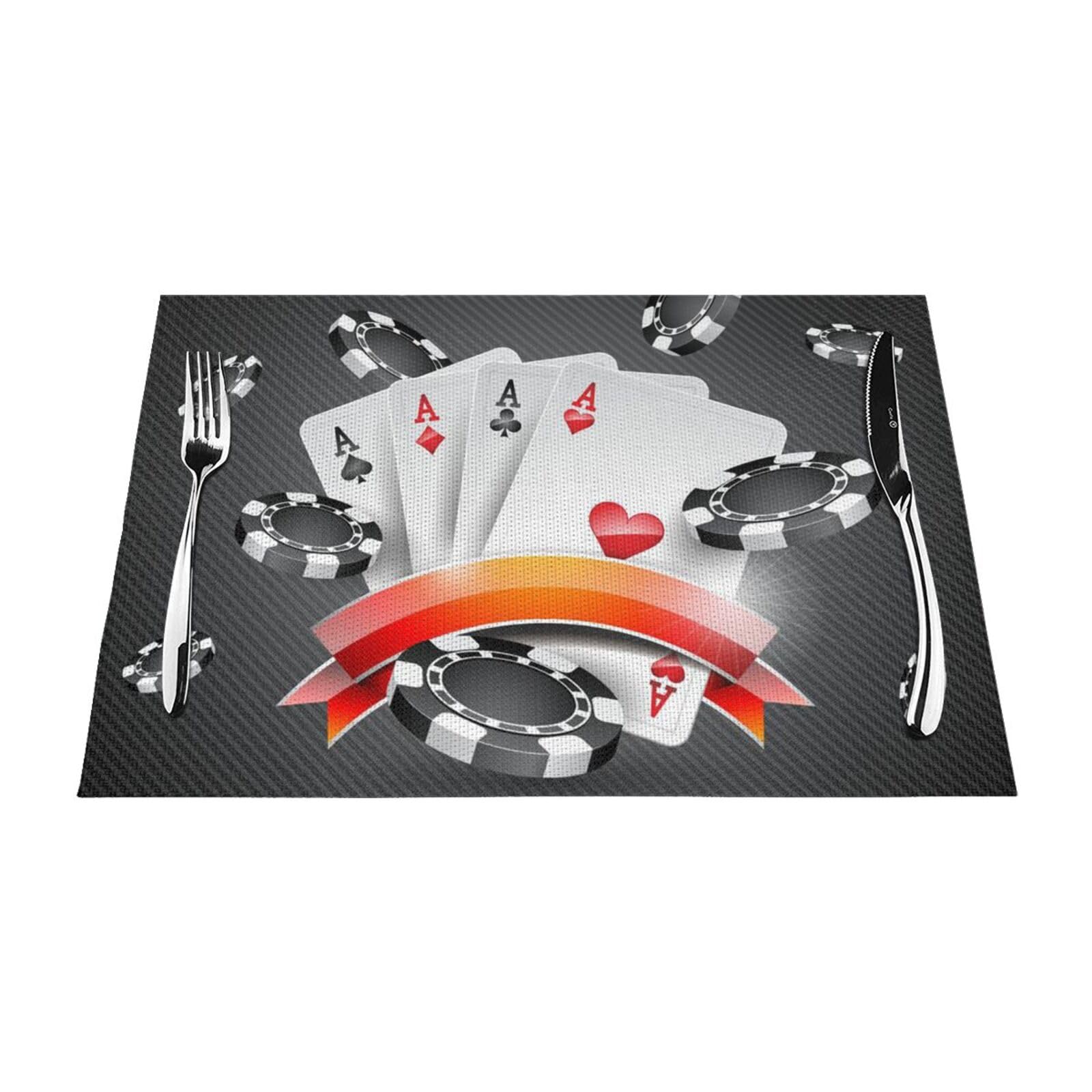 Set de table PVC poker de qualité supérieure avec finitions soignées pour décoration moderne