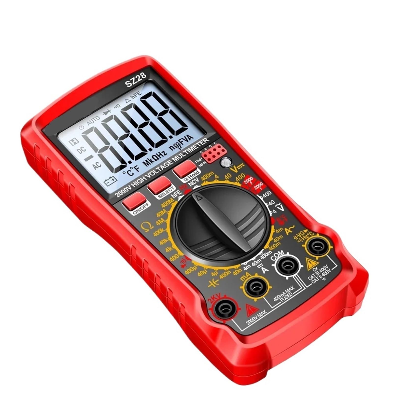 SZ28 Smart Multimeter 400V AC/DC Spannung Strom Tester 4MHz 4000 Zählt 400MOhm Multimetro transistor Test Werkzeuge(SZ28 Black)
