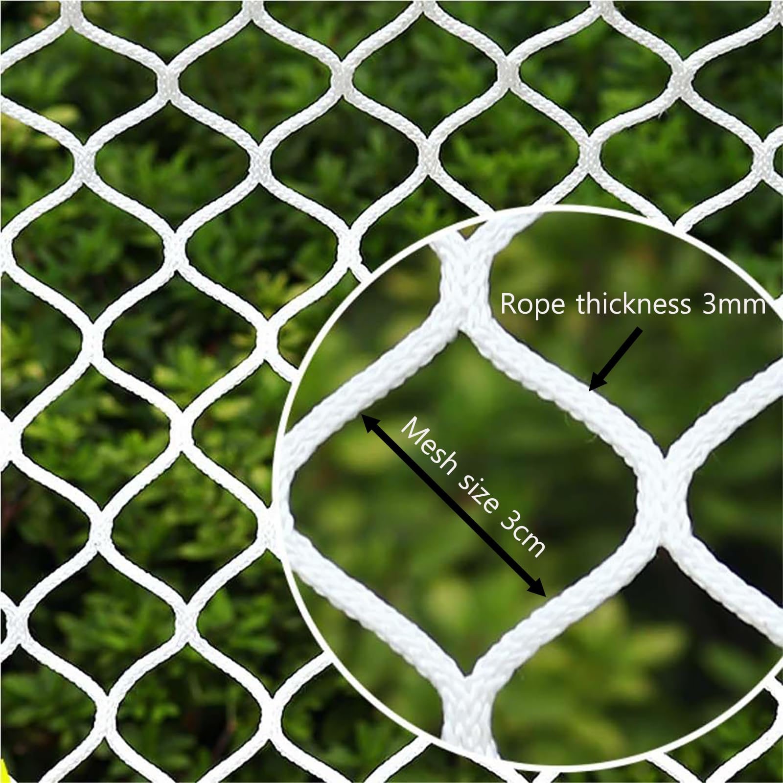 Sicherheitsnetz, Spielplatz, Kletternetz, Außenbalkon, Sicherheitsnetz, Seilnetz, Treppengeländer, Kindersicherheitsnetz, Haustierspielzeug, Knotenloses Polyester-sportnetz(Size:1x8m,Color:weiß)