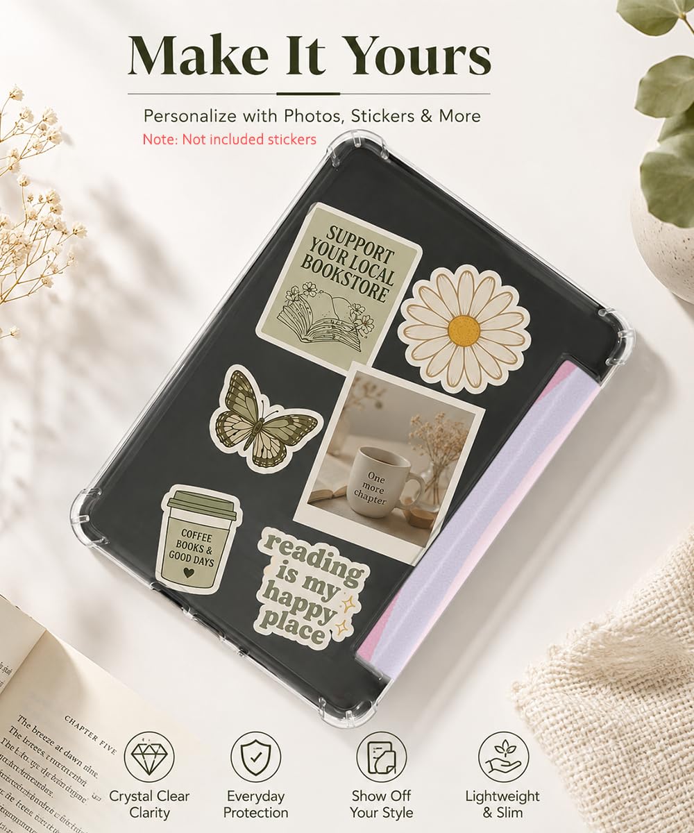 Schutzhülle für Kindle Paperwhite 12. Generation und Kindle Colorsoft Signature Edition 2024 (17,8 cm) – leichte, strapazierfähige PU-Lederhülle und transparente weiche TPU-Rückseite mit