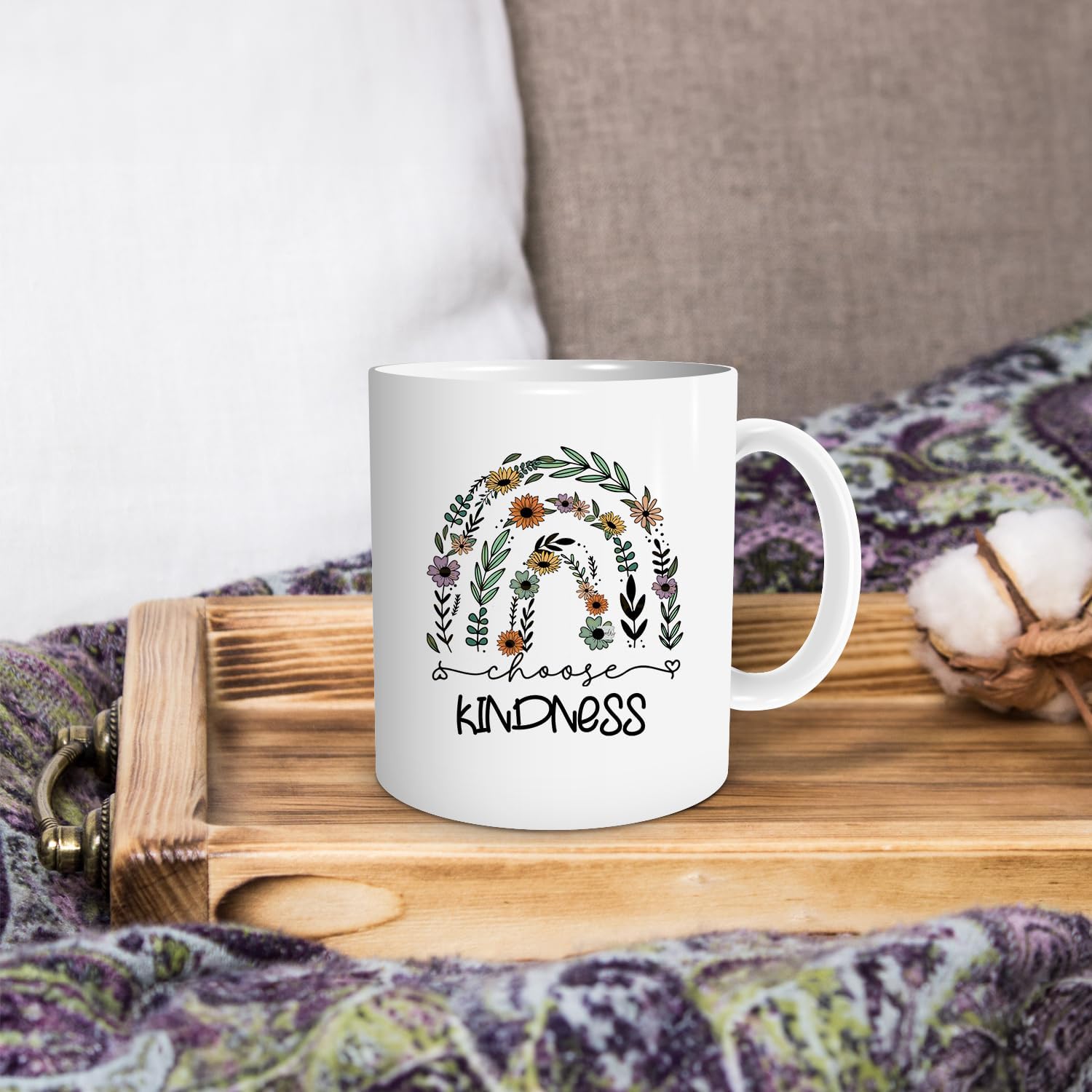 Boho Coffee Mug,Choose Kindness Coffee Mug,Inspirational Coffee Mugs Gifts For Men Women Friends,Coffee Mugs 11oz - Image 4