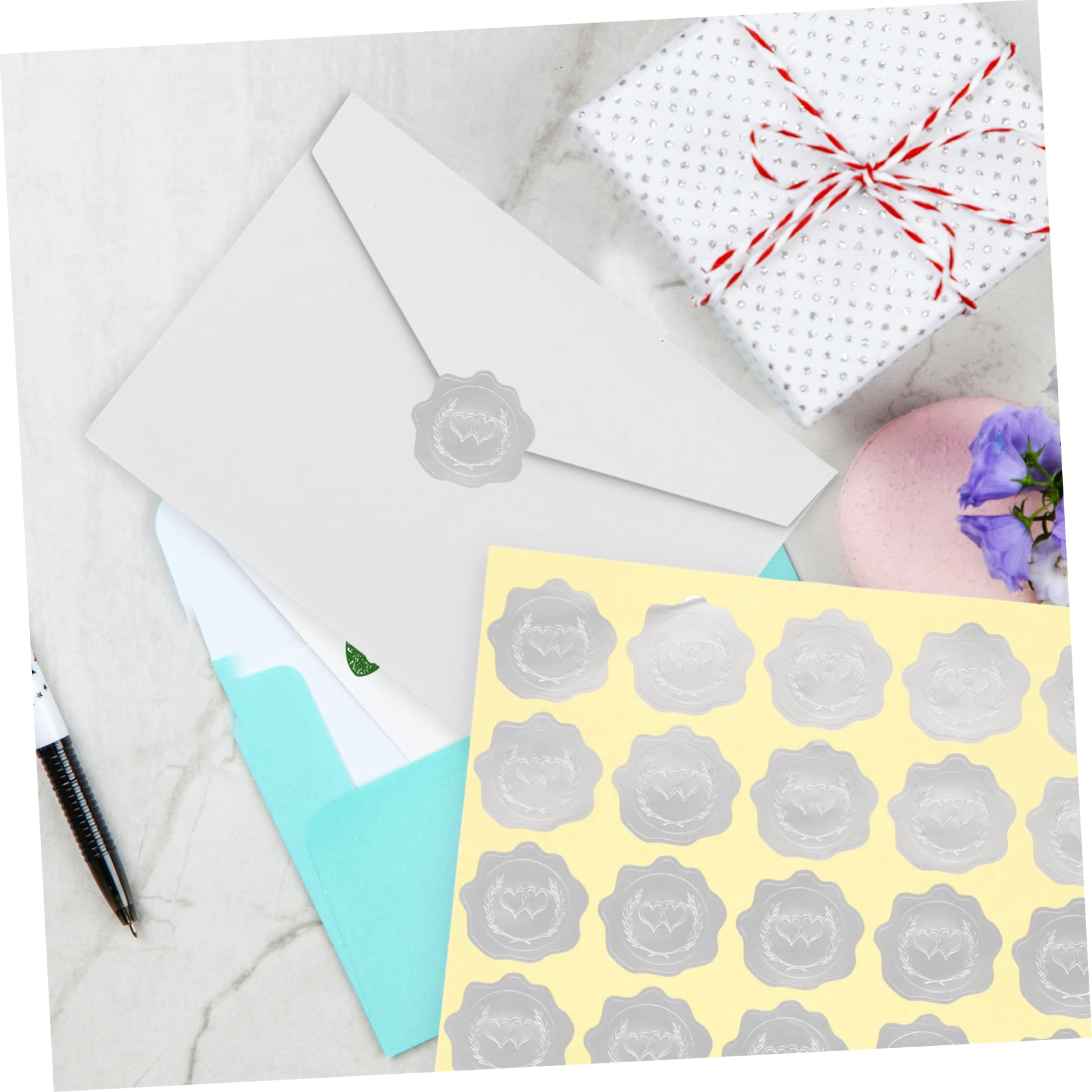 Lurrose 25fogli Adesivi Per Buste Stickers Per Chiusura Decorazioni Per e Adesivi Multi-funzionper Etichette e
