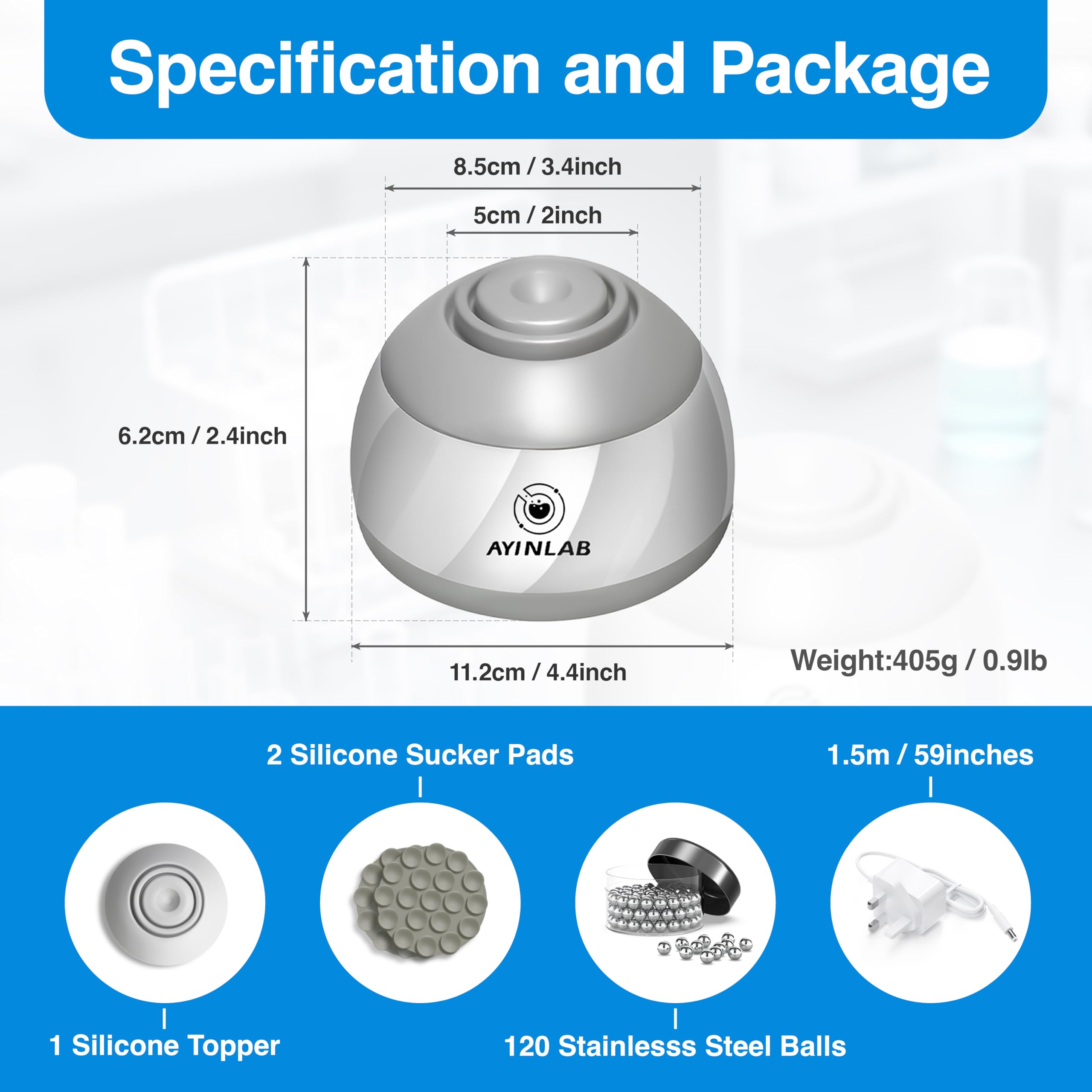 Mix Wide Vortex Mixer 4000 U/min, Farb- & Labor-Mixer, 20.000h bürstenloser Motor, max. 150ml, für Chemie, Nagelgel, Tinte, Harz, DIY