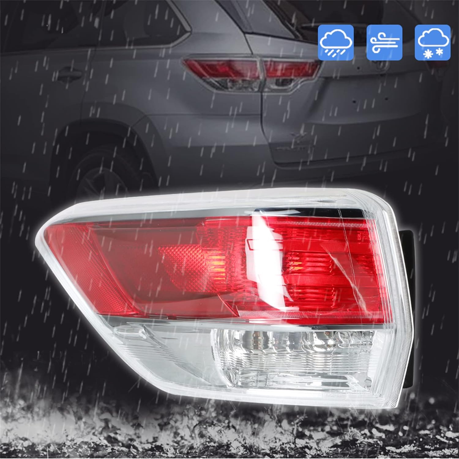 labwork Driver Side Tail Light Replacement for Toyota Highlander 2014-2016 LH Left Side Tail Lamp 815600E100 TO2804120