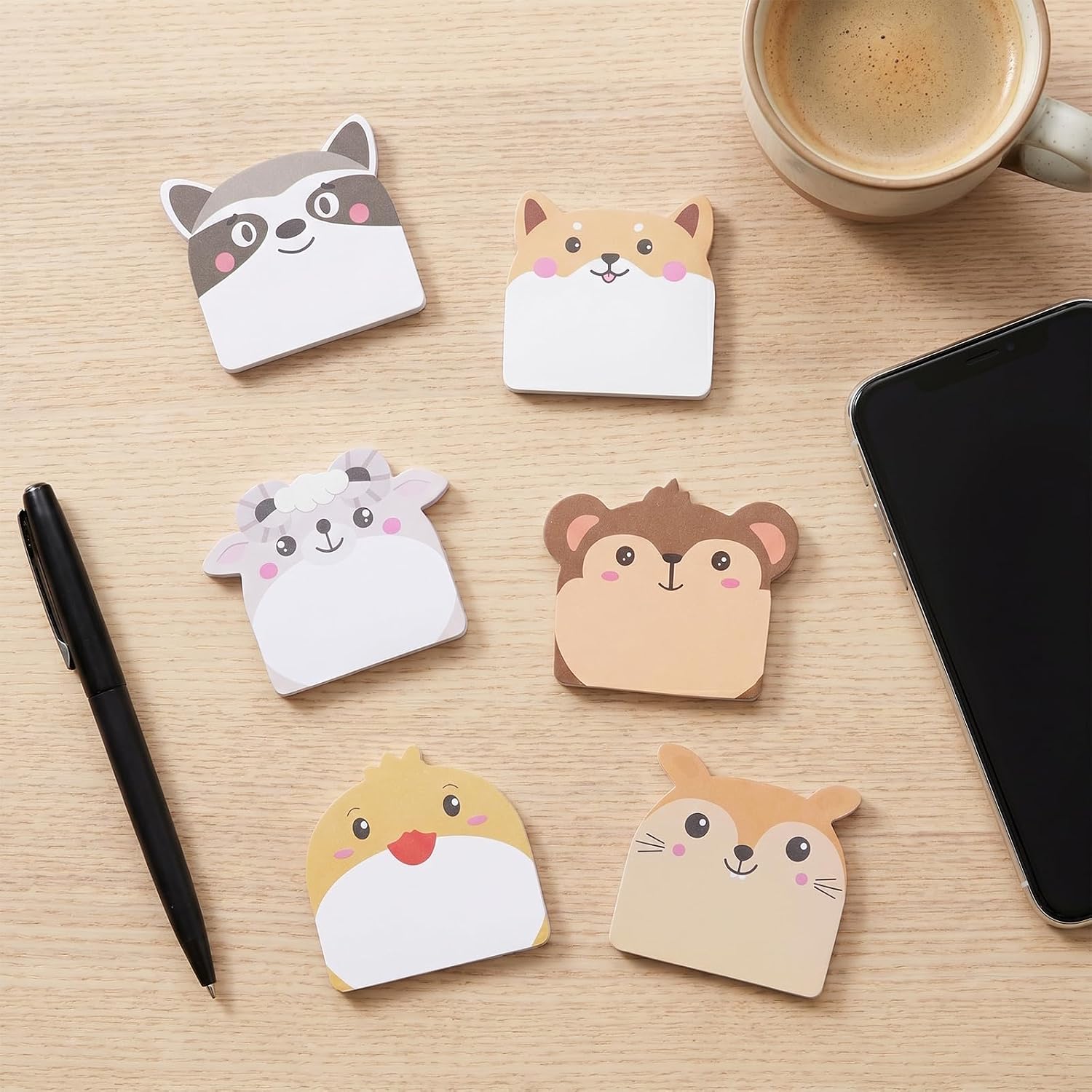 24 Pcs Funny Sticky Notes Bulk Animal Themed Self Adhesive Sticky Note Pads image 4