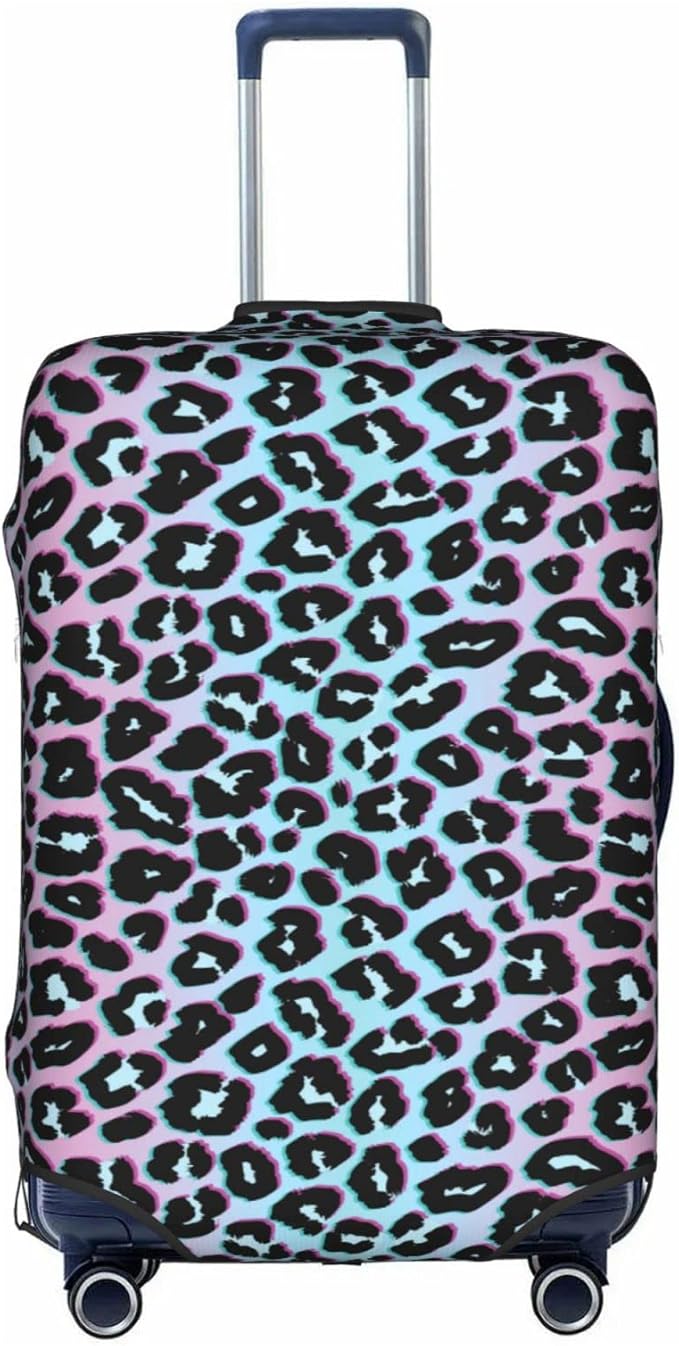 review Neon Leopard Grain Luggage Cover Elastic Washable Stretch Suitcase Protector Anti-Scratch Travel Suitcase Cover for Kid and Adult XL (29-32 inch suitcase)