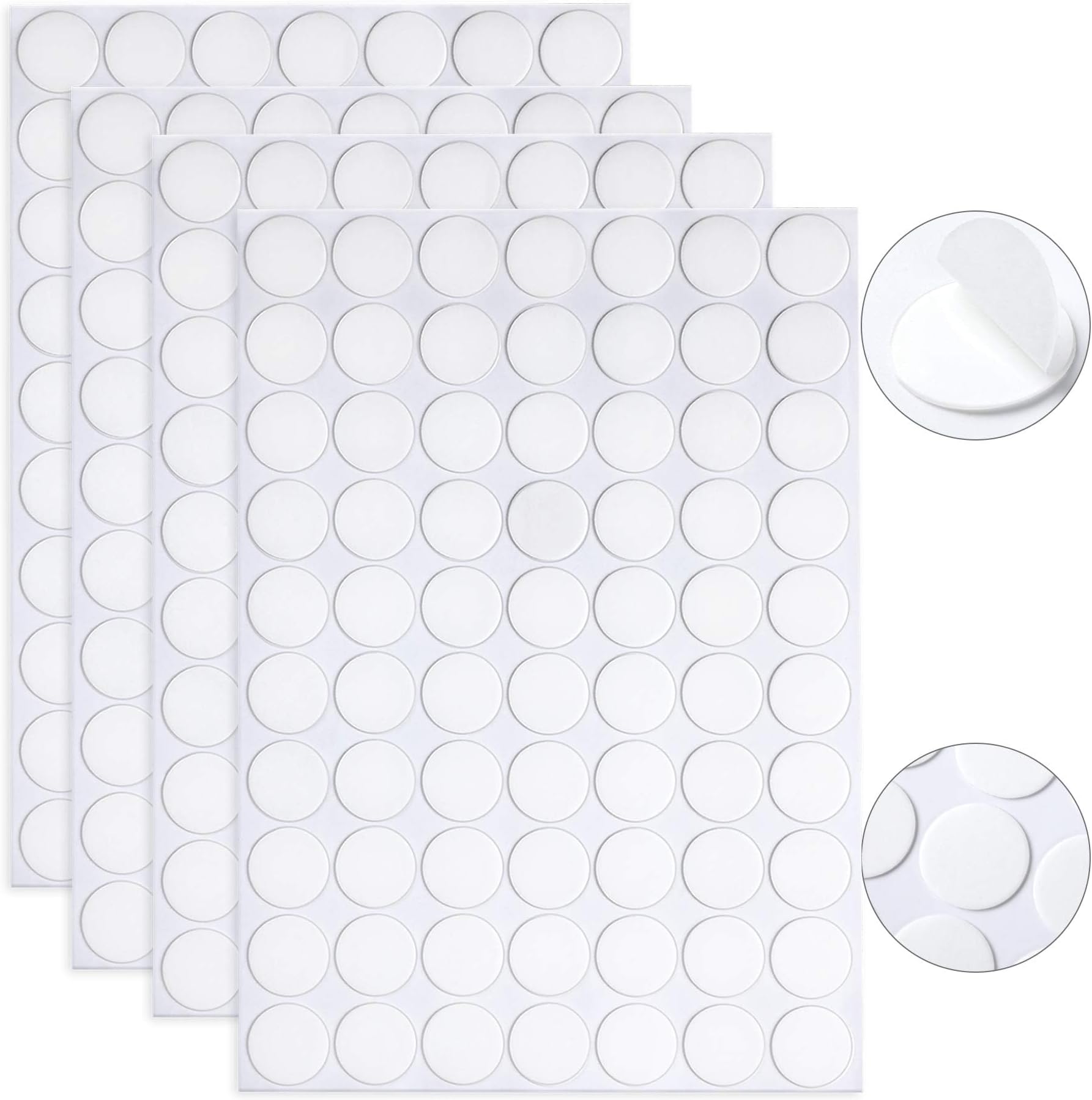 JANYUN280 Pcs 20mm Round Clear Resin Double Sided Sticky Tapes for Festival Decoration
