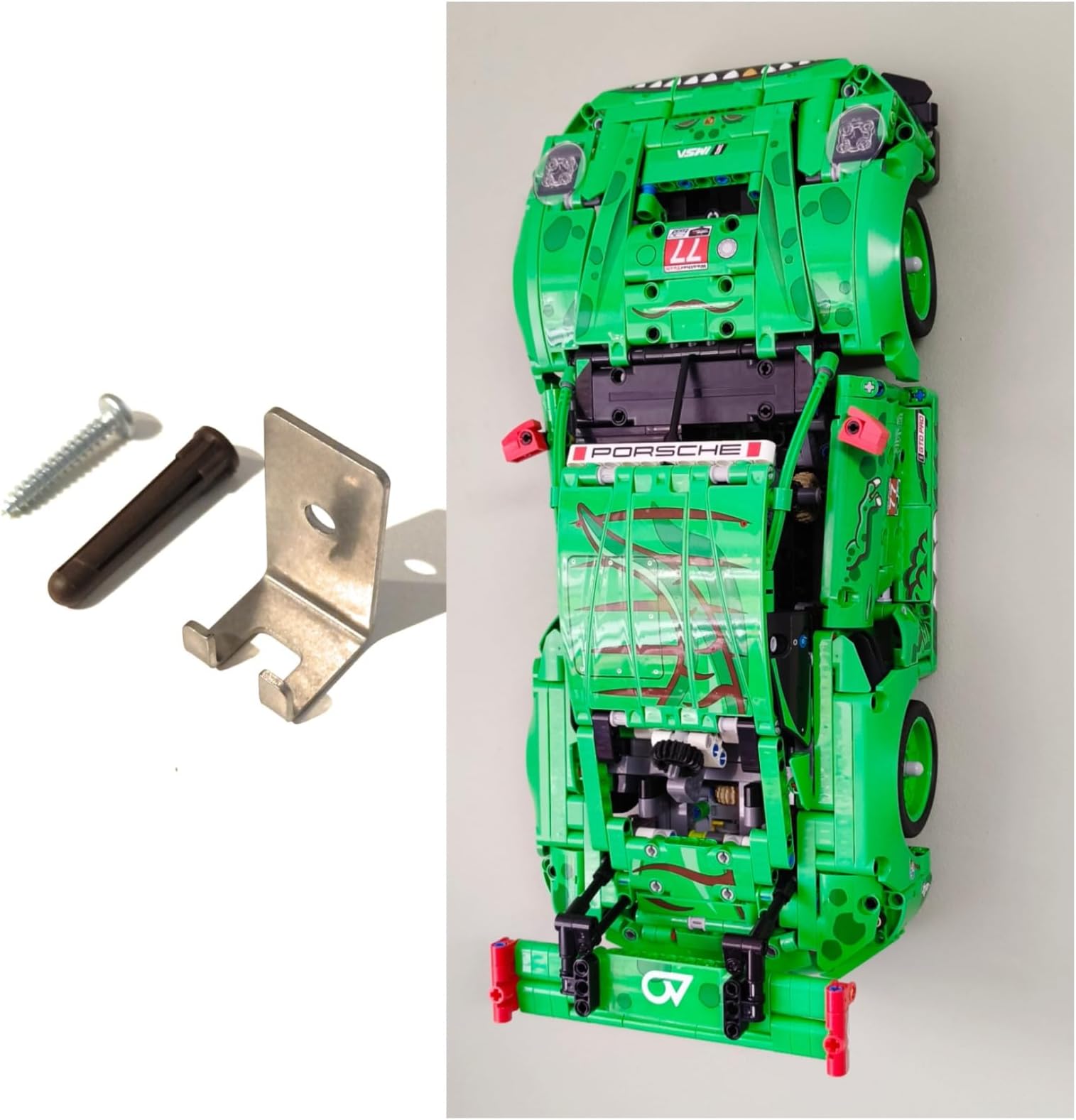 Wall Mount Compatible with Lego Technic Porsche 911 GT3 R Rexy 42224 | Display Your Model securely | Heavy Duty Stainless Steel | Car NOT Included