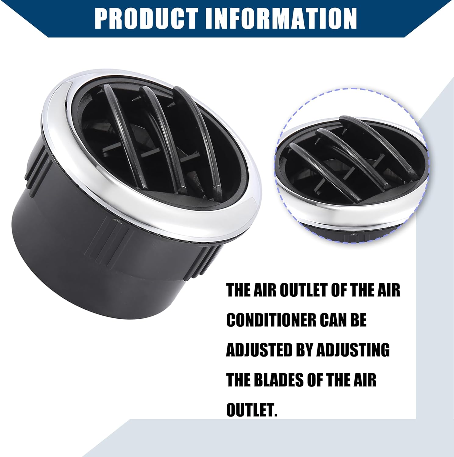 Round AC Air Outlet Vent Louvered Dashboard Electroplate Knob/Front for RV Bus Boat Yacht Caravan/Durable 87mm 75mm 70mm / 4 Pcs