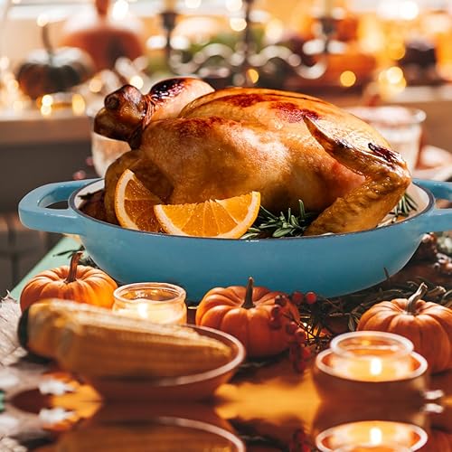 Miniatura 8 de Pan de hierro fundido esmaltado con tapa, sartenes de pan de 11 pulgadas para pan casero, horno de pan de 6 cuartos de galón, horno holandés para