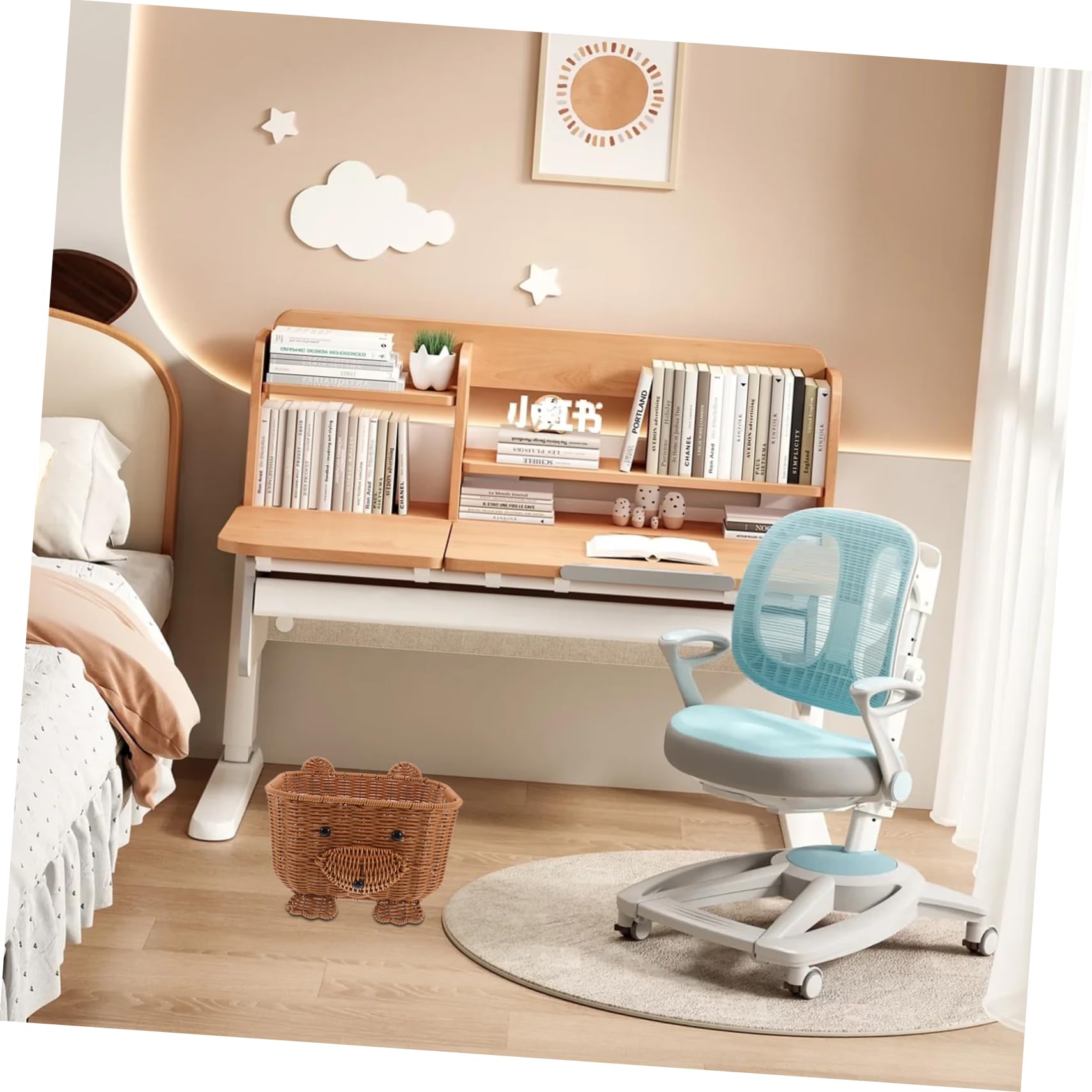 Didiseaon Cestino in Rattan Decorativo per Arredamento Domestico Cesto Portaoggetti Multifunzionale Resistente