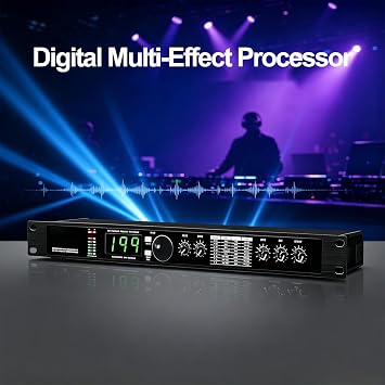 COYEUX Professional Digital Multi-effect Dsp Processor, Reverb Audio Equalizer With 99 Preset Programs, Dual Channel 24-bit Programmable Signal Processor For Recording Studio Live Stage