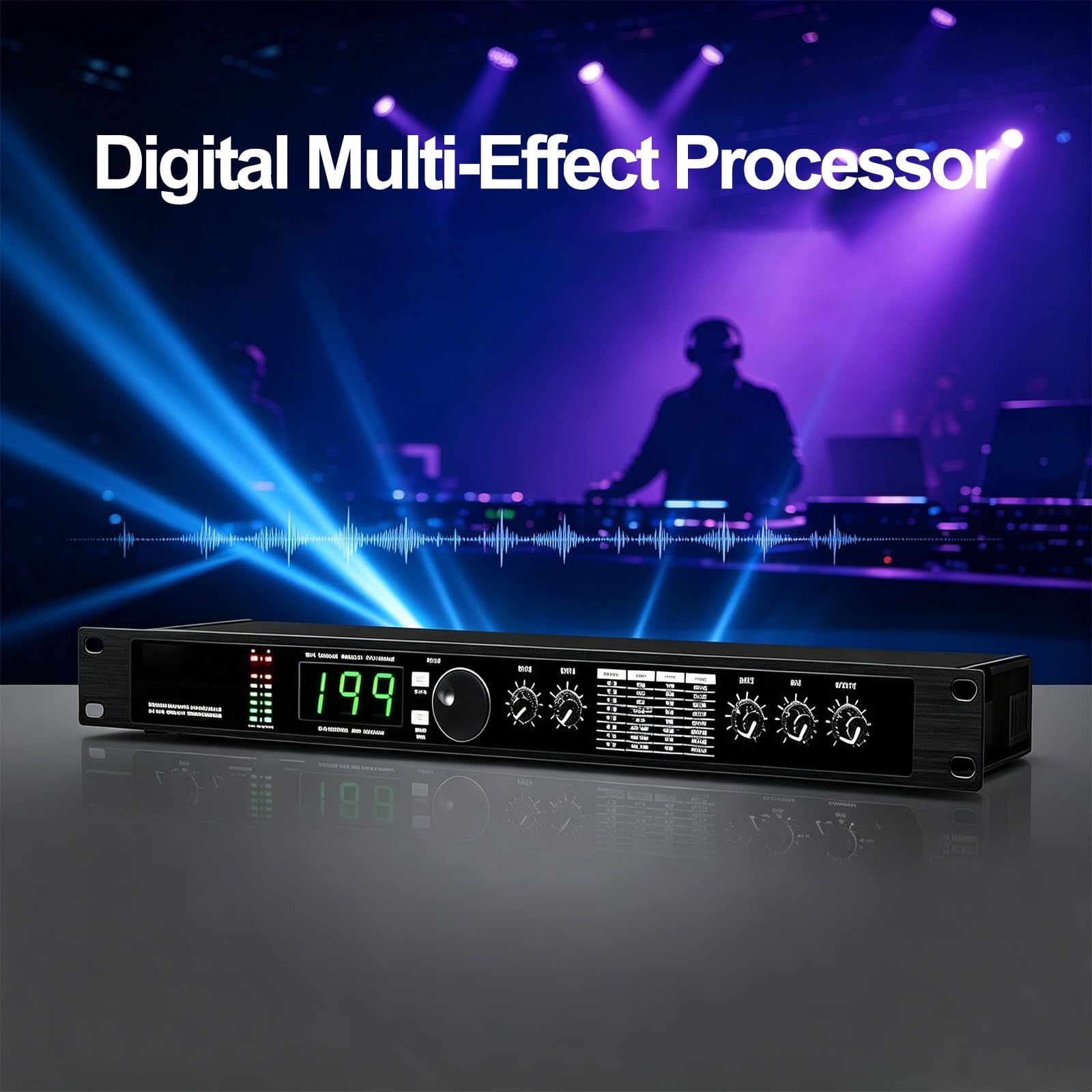 COYEUX Procesador Dsp Profesional De Efectos Múltiples Digitales, Ecualizador De Audio con Reverberación Y 99 Programas Predefinidos, Procesador De Señal Programable De Doble Canal Y 24 bits para