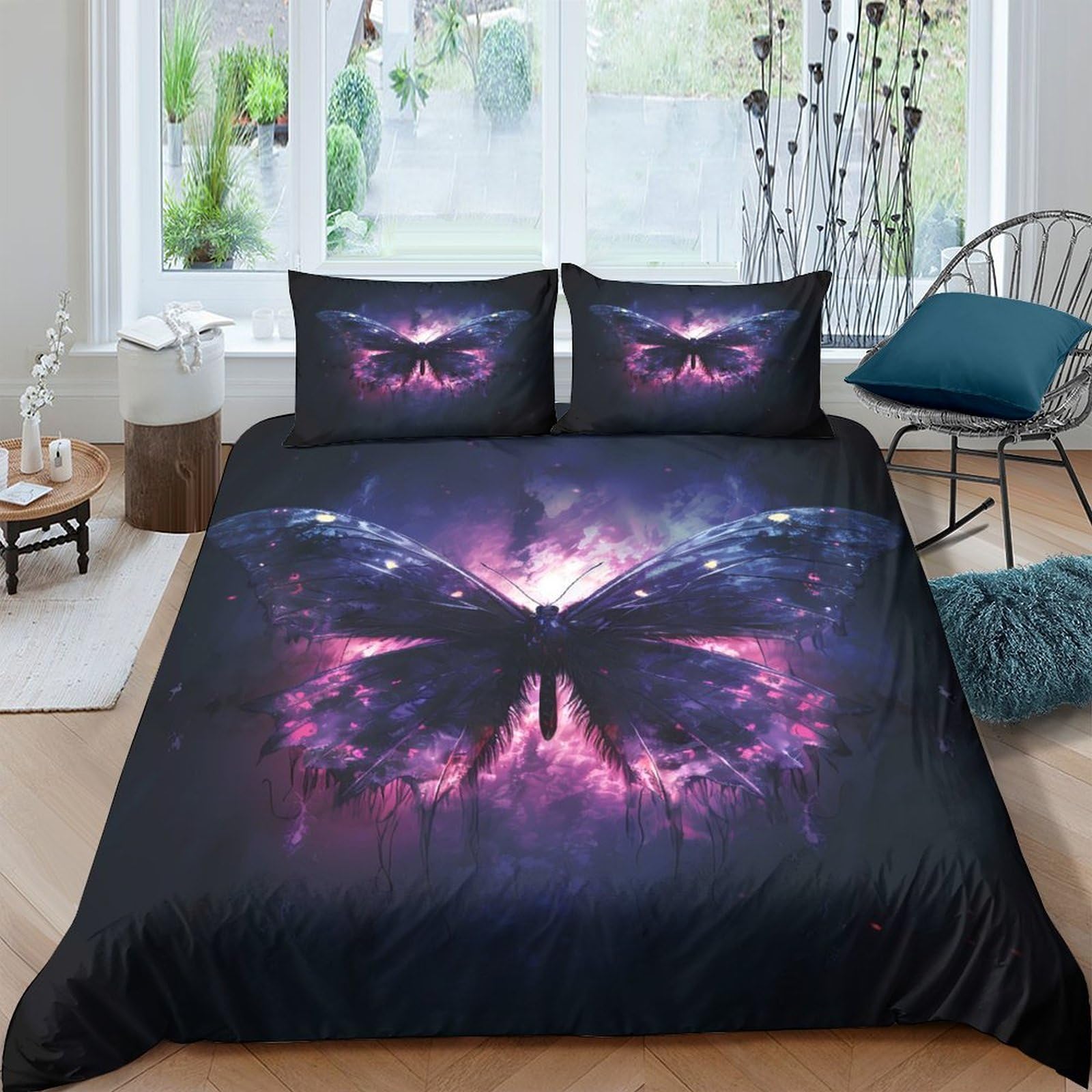 Ctjqhvkz Style-2 3D Printed Galaxy Starry Sky Fitted Sheet Microfiber Soft Breathable Cosmic Nebula Mattress Cover Bedroom Decor Single（135X200cm）