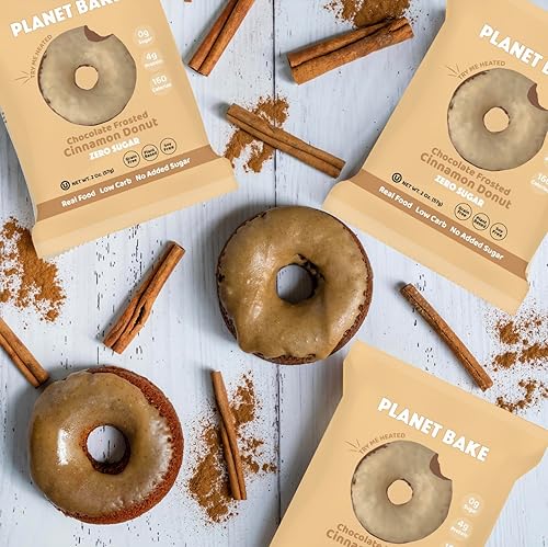 Miniatura 5 de PLANET BAKE Donas veganas, sin gluten, sin azúcar, sin soja, donas húmedas y deliciosas envueltas individualmente para aperitivos saludables sobre