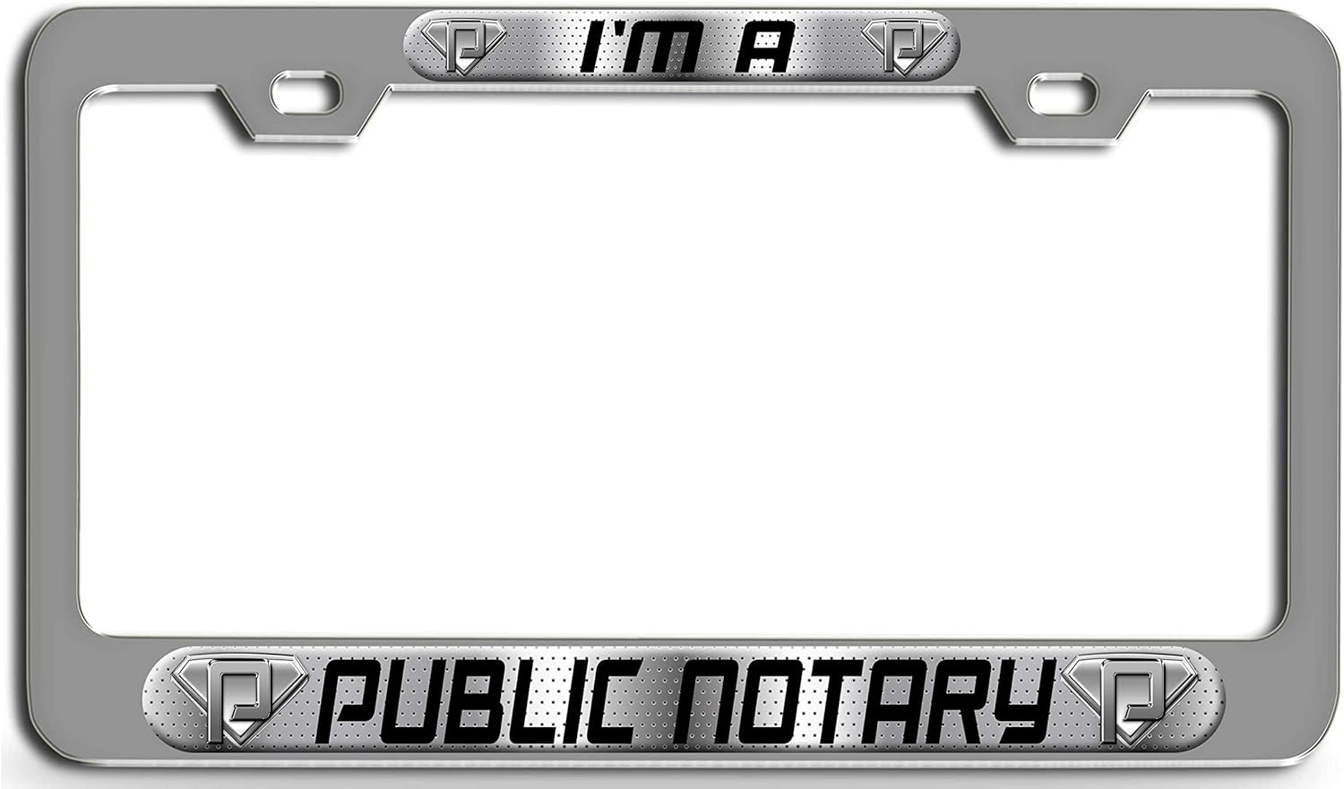 Makoroni - I'm A Public Notary Career Ch Steel License Plate Frame Raised Epoxy Style Tag Holder