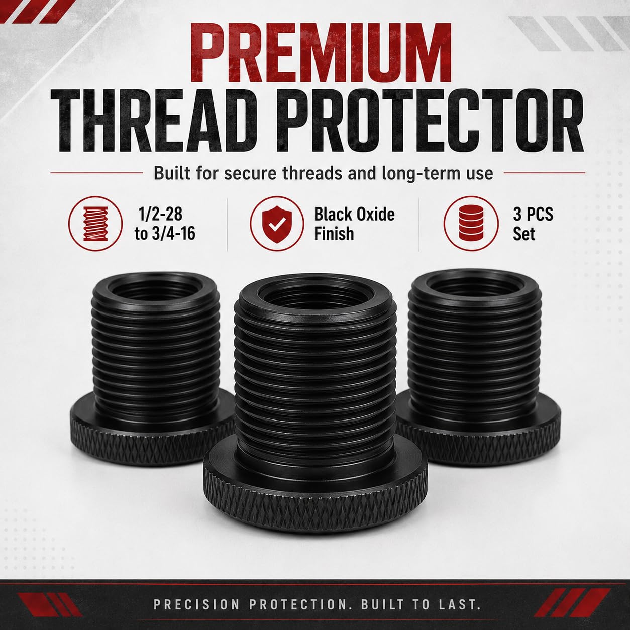 Thread Protectors - 3 Pack 1/2x28 to 3/4x16 -7