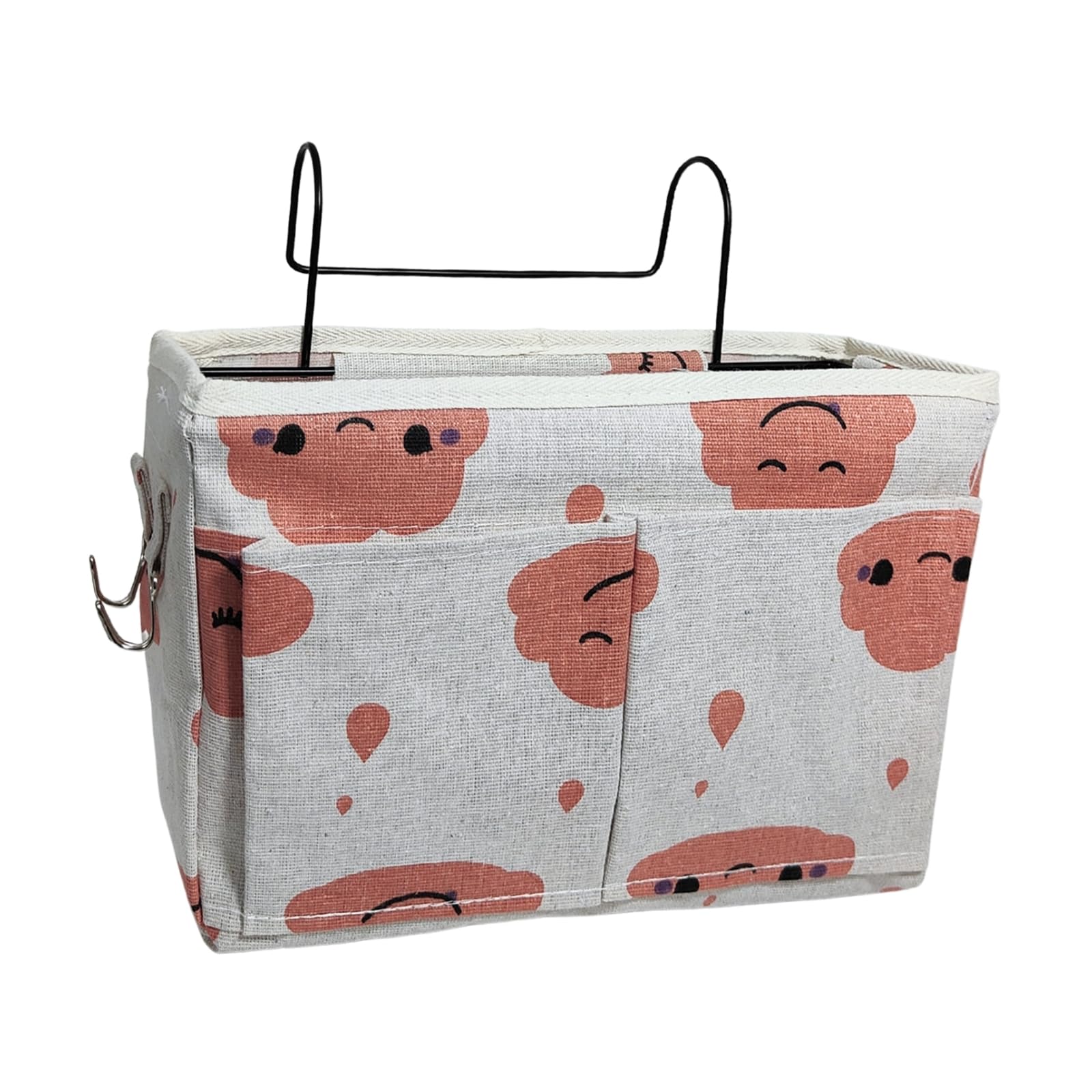 Hnjkjeu Pink Bedside Hanging Storage Bed Pockets Baskets Dormitory Bed Organiser Caddy Desktop Storage Rack For Home Office School Dorm Room Bunk Bed (Pink)