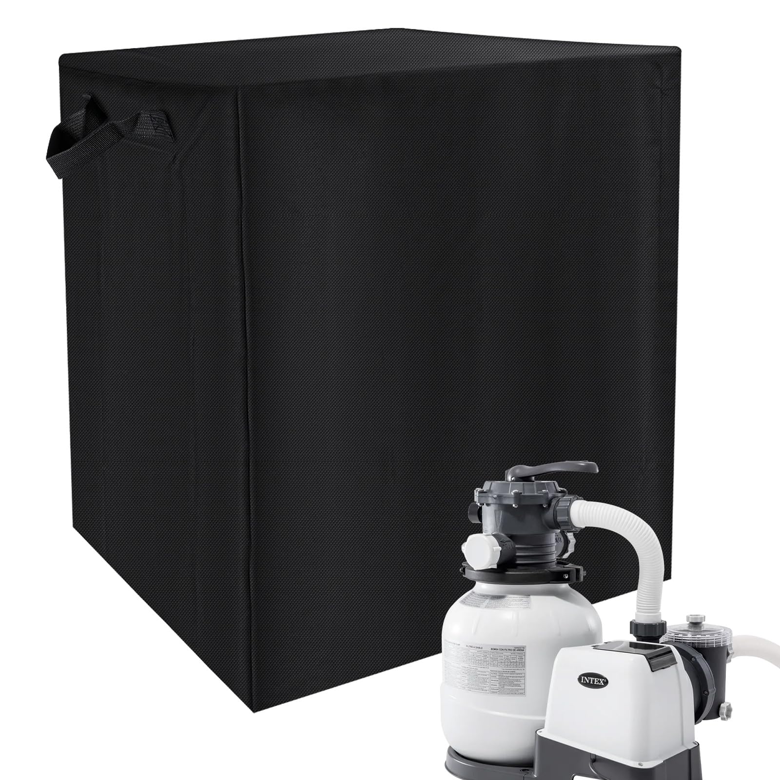 Copertura per pompa riscaldatore per vasca idromassaggio, 43 x 38 x 54 cm, copertura universale per pompa gonfiabile per spa, resistente, impermeabile, antipolvere, per vasche (grigio