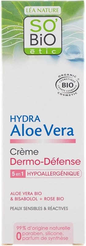 Découvrez la Crème Dermo-Défense 5 en 1 de So'Bio Étic, spécialement formulée pour les peaux sensibles et réactives. Ce
