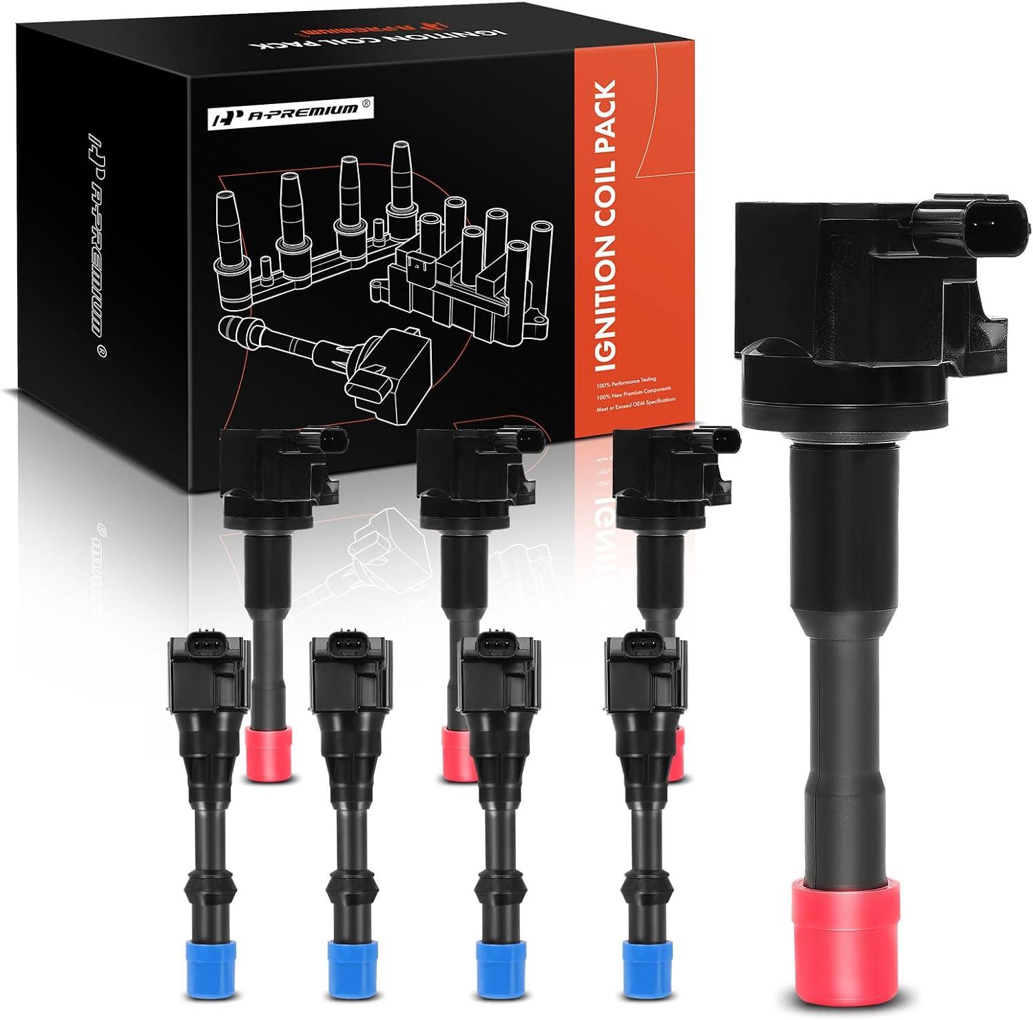 A-Premium Ignition Coil Packs Compatible with Honda Civic Hybrid 2002 2003 2004 2005 L4 1.3L, Sedan 5 Speed Manual, Set of 8