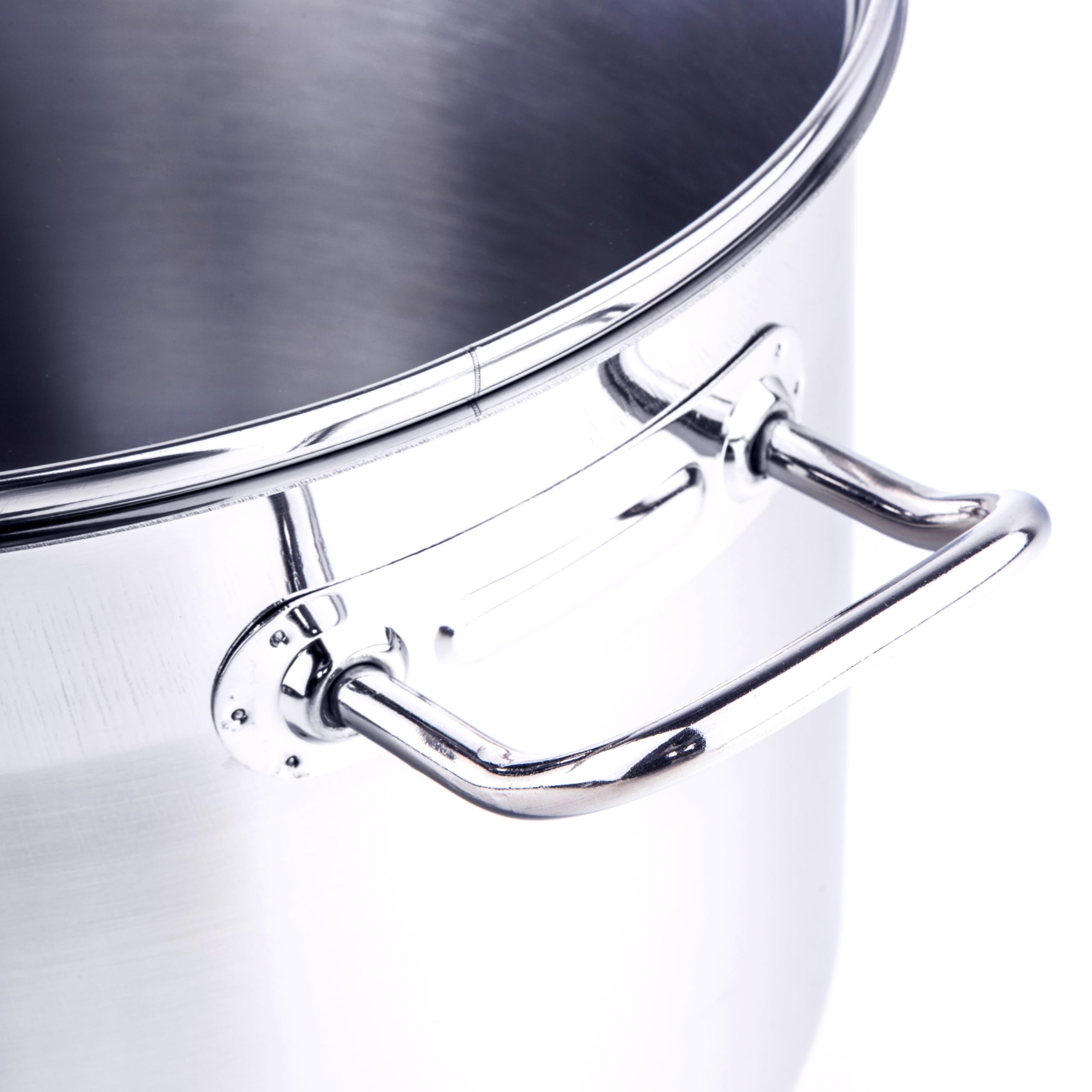 XL Profi Universalkochtopf Suppentopf Jumbotopf Ø 26x18cm, 10 Liter, ca. 2 kg, Silber - für alle Herdarten auch Induktion inkl. Glasdeckel