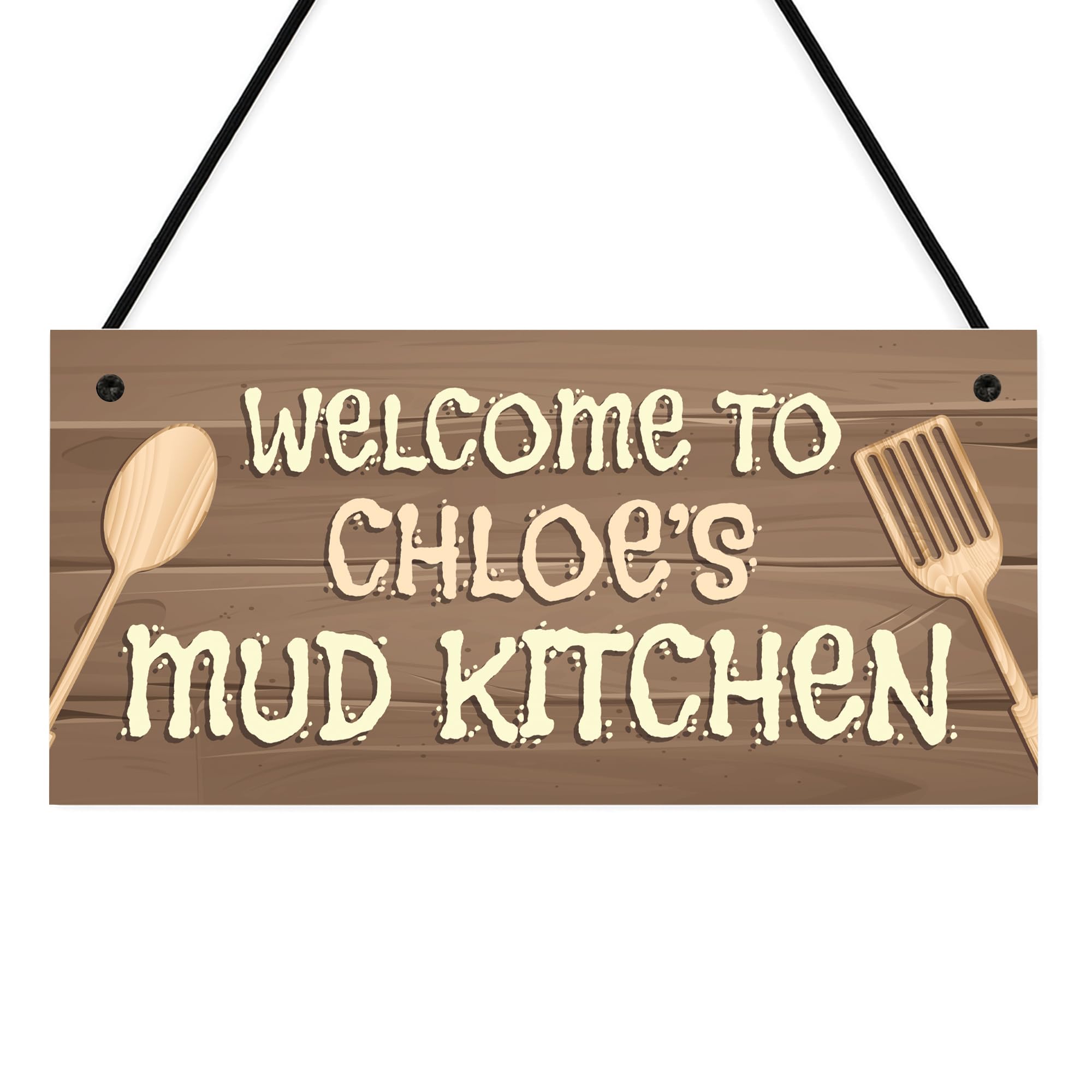 Red Ocean Personalised Mud Kitchen Welcome Sign Outdoor Messy Play Area Sign For Kids Children Playhouse Signs For Gardem Gift For Daughter Son