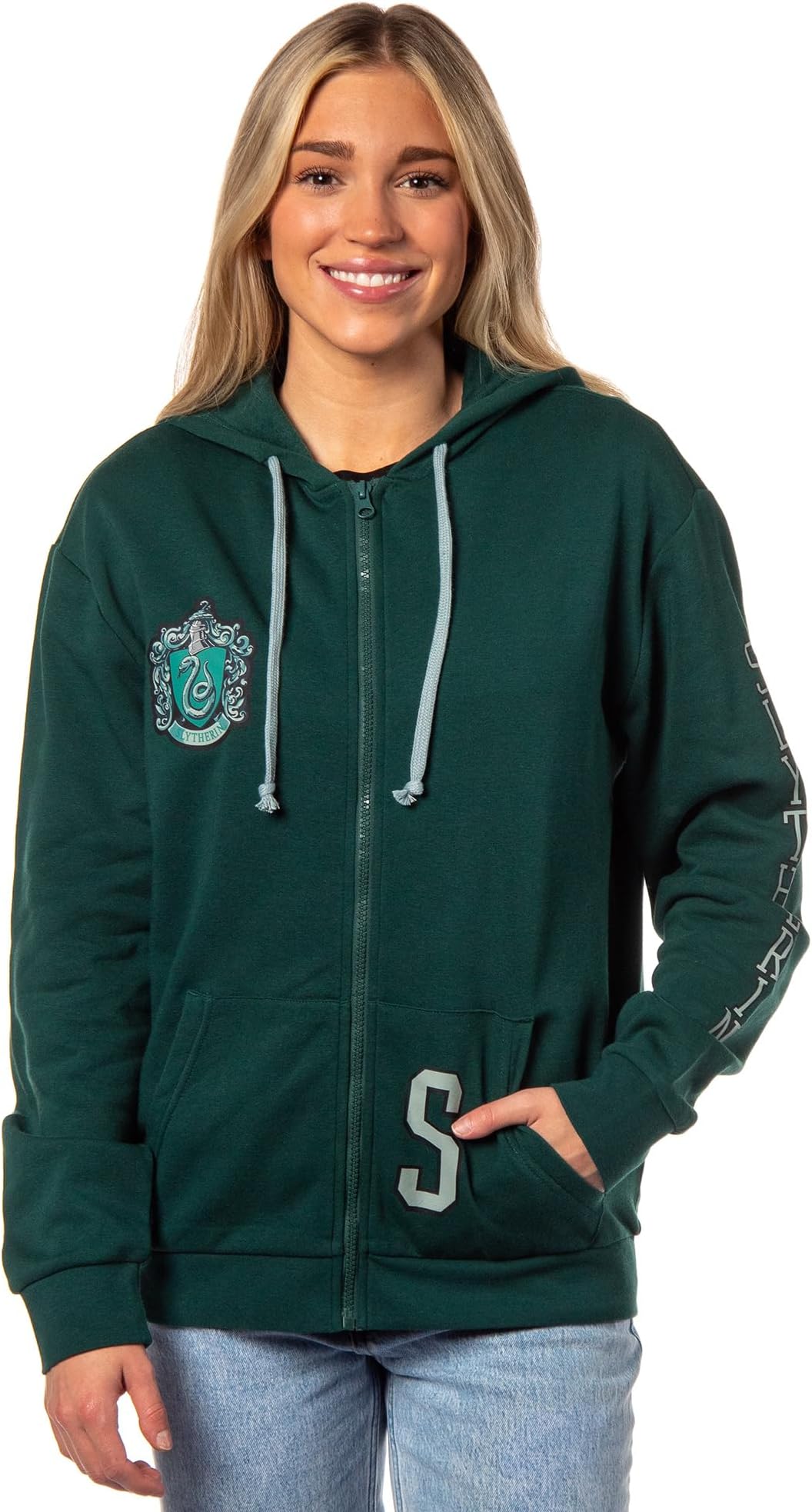 BioworldHarry Potter Womens Hogwarts Alumni House Crest Lightweight Zip-Up Hoodie