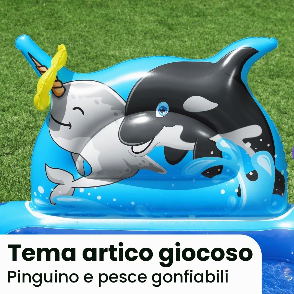 Bestway 53156 Playcenter gonfiabile Polar Pals con piscinetta, 2+ anni