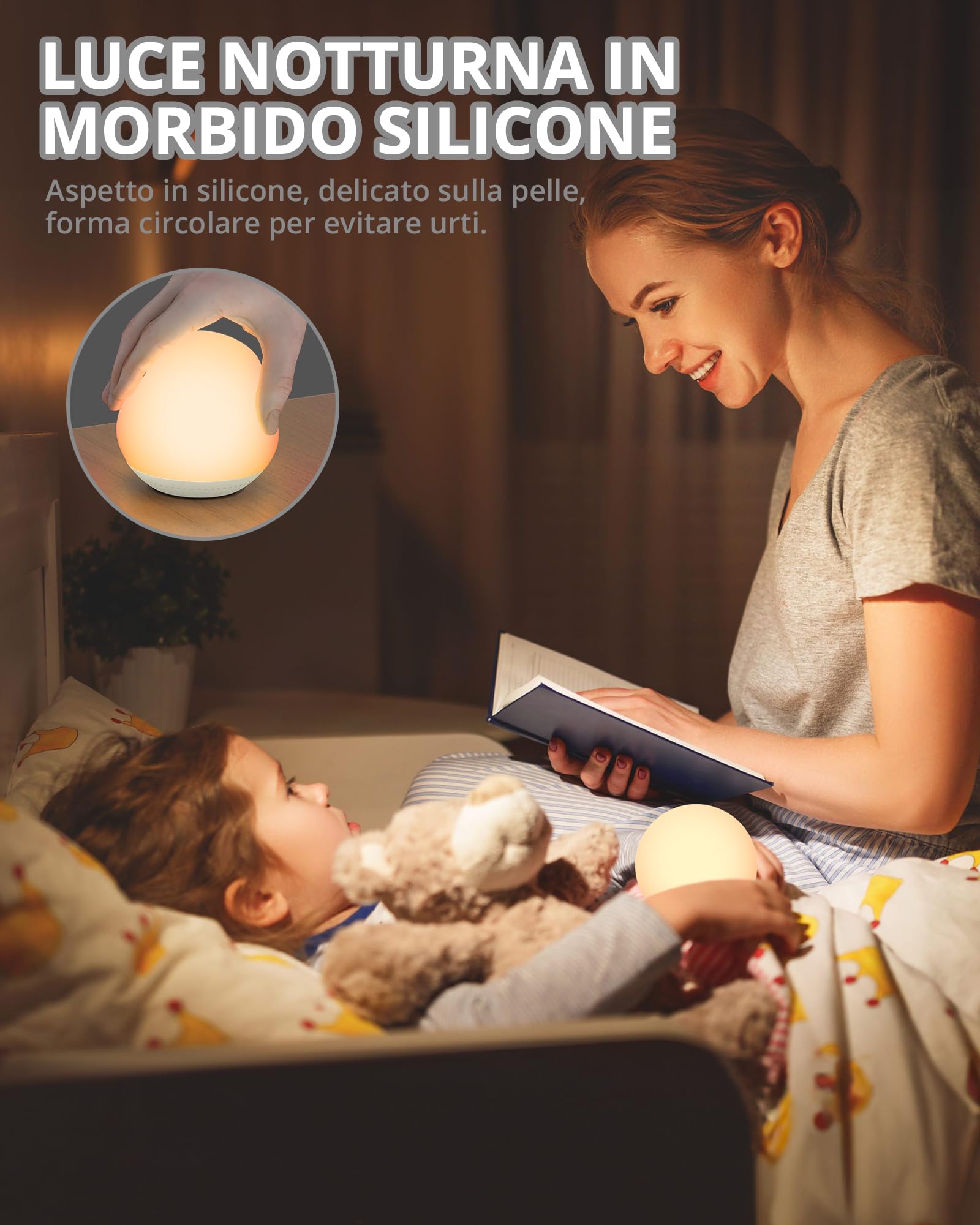 HOMGEN 2IN1 Macchina Rumore Bianco con 24 Suoni Macchina Rumore Bianco Neonato Portatile Luce Notturna White Noise Machine Succhietto con Timer per il Sonno
