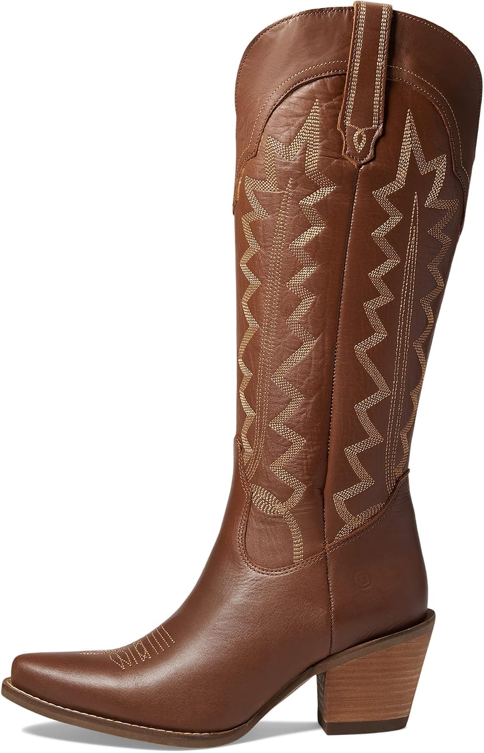 Dingo Womens High Cotton Embroidery Snip Toe Casual Boots Knee High Mid Heel 2-3"
