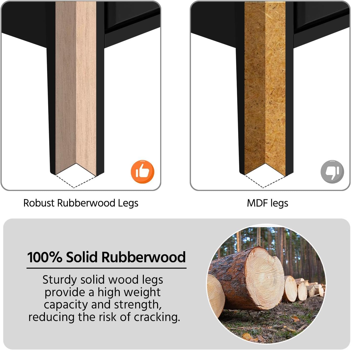 Yaheetech Nightstand with 3 Drawers, Wooden 3-Drawer Bedside Table with Solid Wood Legs, Bedside Cupboard Storage Organizer for Bedroom Home Office Small Space, Easy Assembly, Black